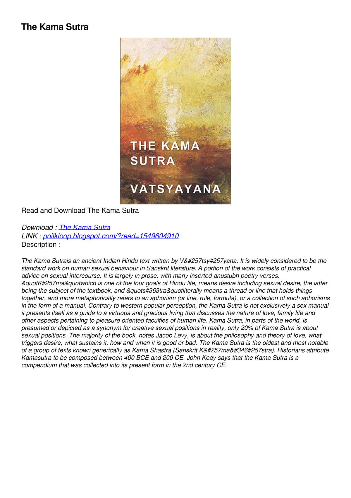 PDF Read Online The Kama Sutra Free The Kama Sutra Read And Download The Kama Sutra Download