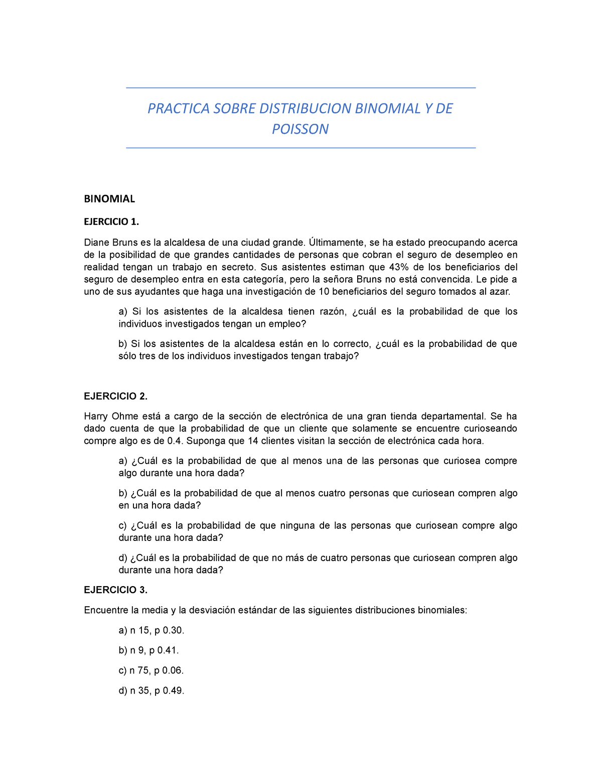 Practica Final 252 - Asdasda - PRACTICA SOBRE DISTRIBUCION BINOMIAL Y ...