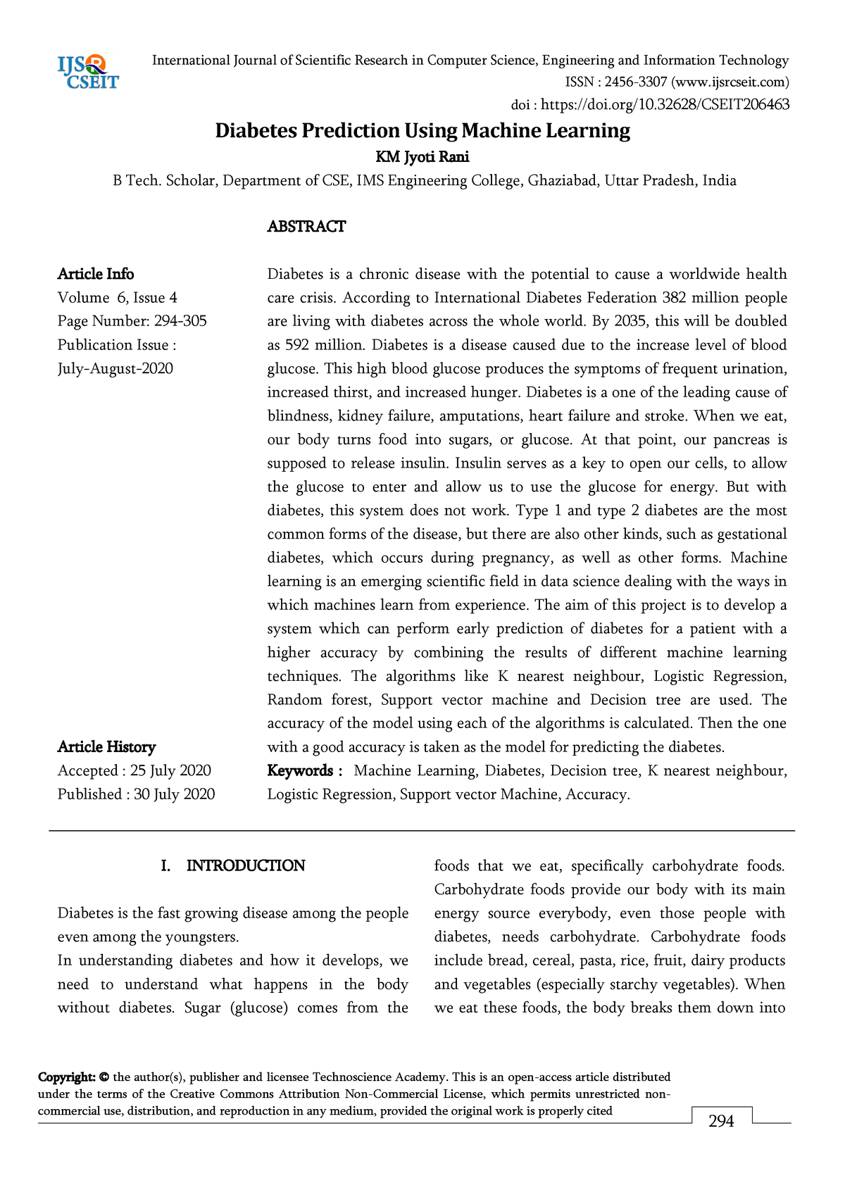 diabetes prediction using machine learning thesis