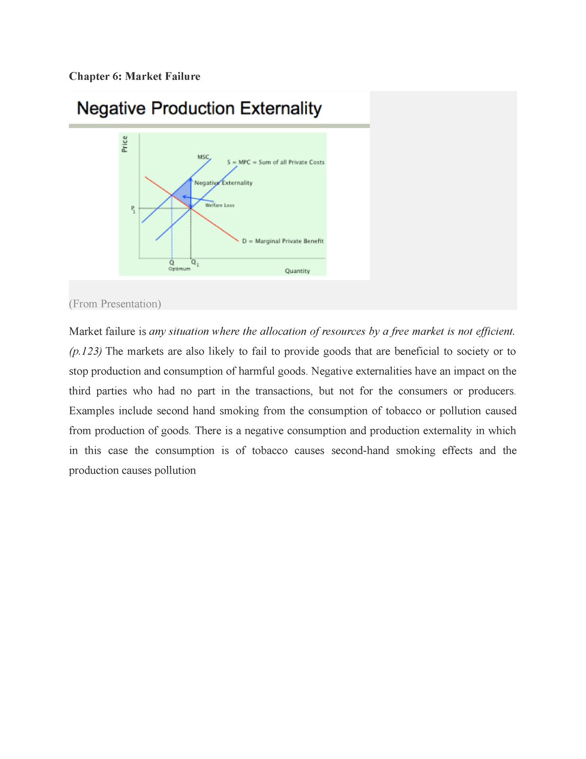 economics essay on market failure