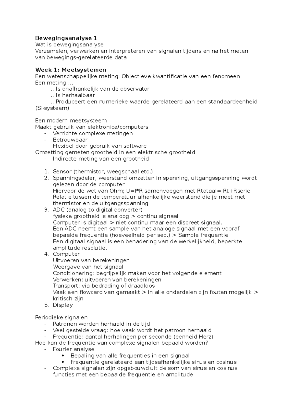 Bewegingsanalyse 1 - aantekenigen - Bewegingsanalyse 1 Wat is ...