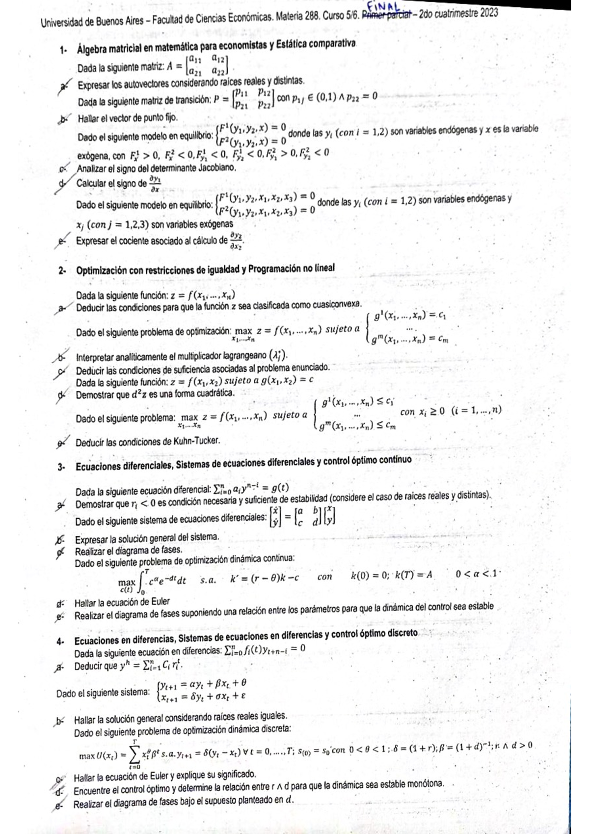 Final 2C 2023 - .... - Macroeconomía I - Studocu