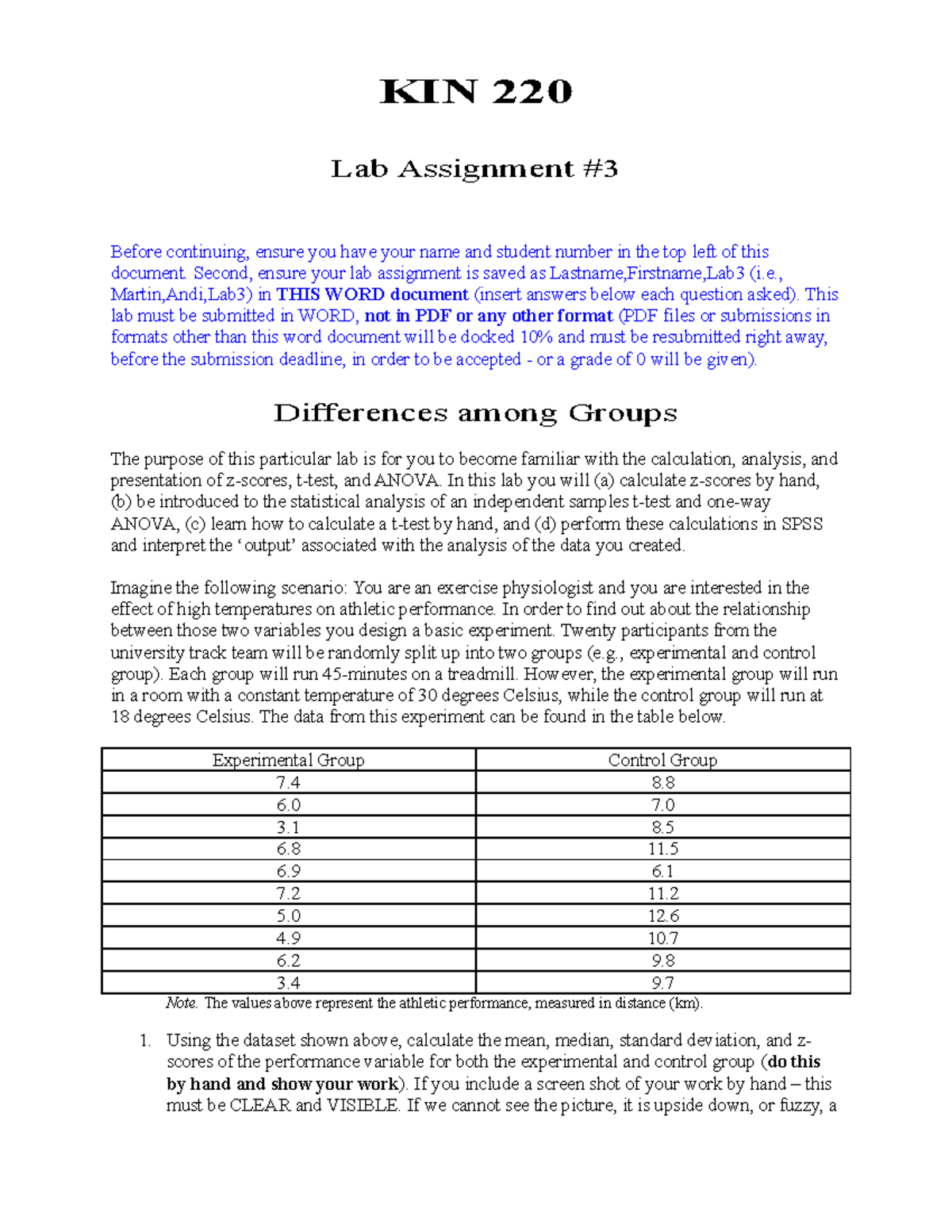 Kin 220 lab 3 Hello Everyone Please find the answer for lab 3 KIN