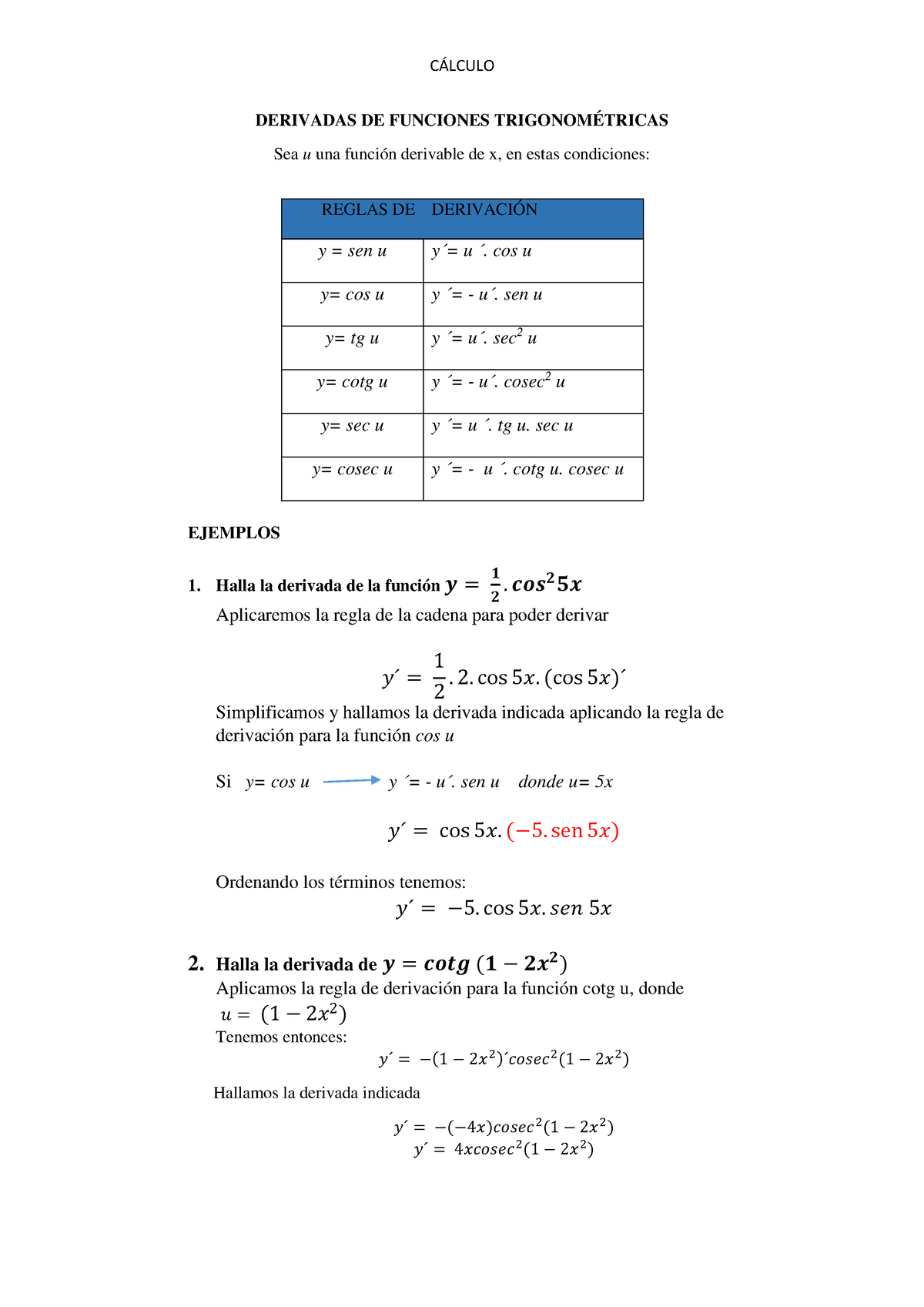 Derivada De Funciones Trigonometricas Clase A Distancia 2021 1 C¡lculo Derivadas De Funciones