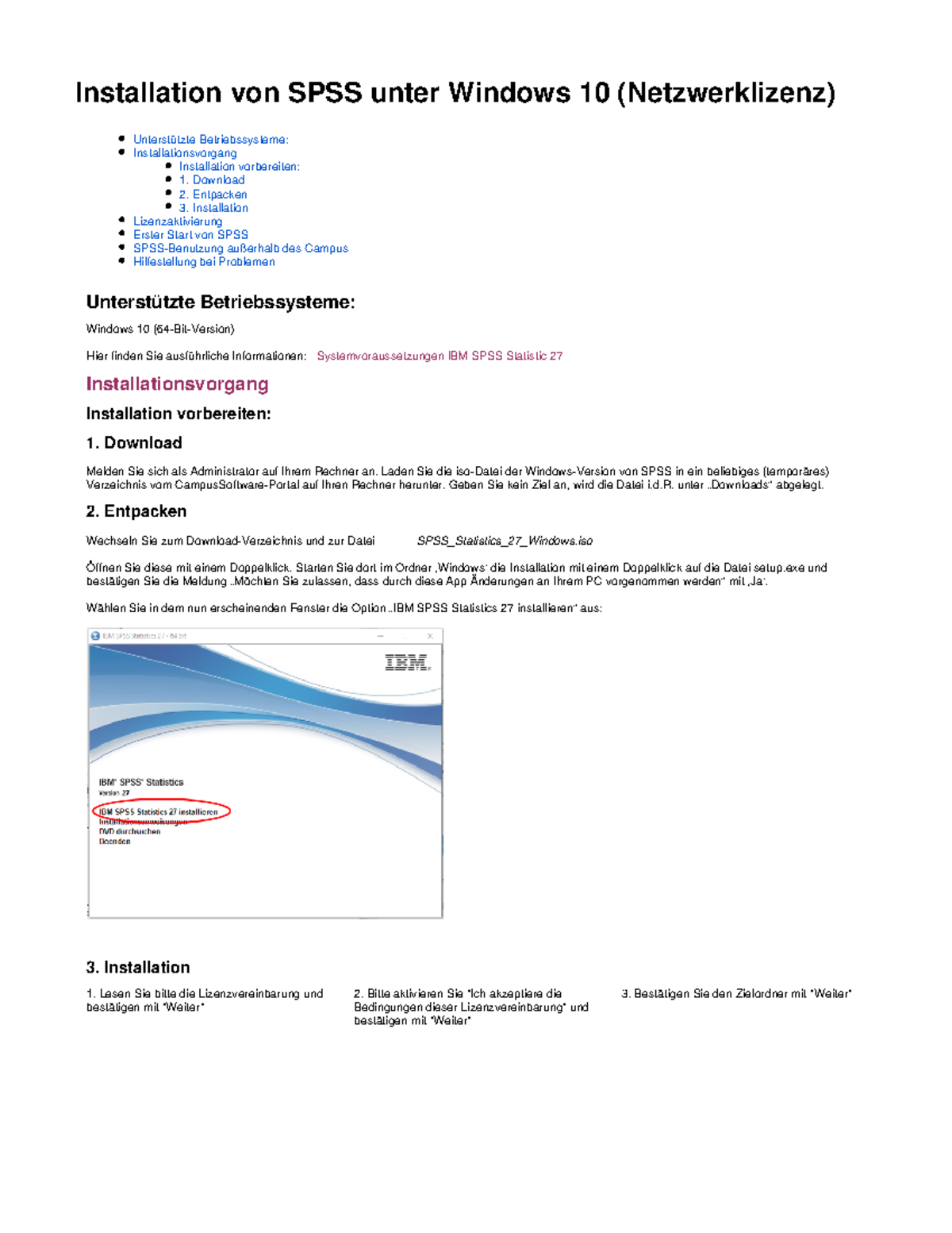 Installation von SPSS unter Windows 10 - Download 2. Entpacken 3 ...