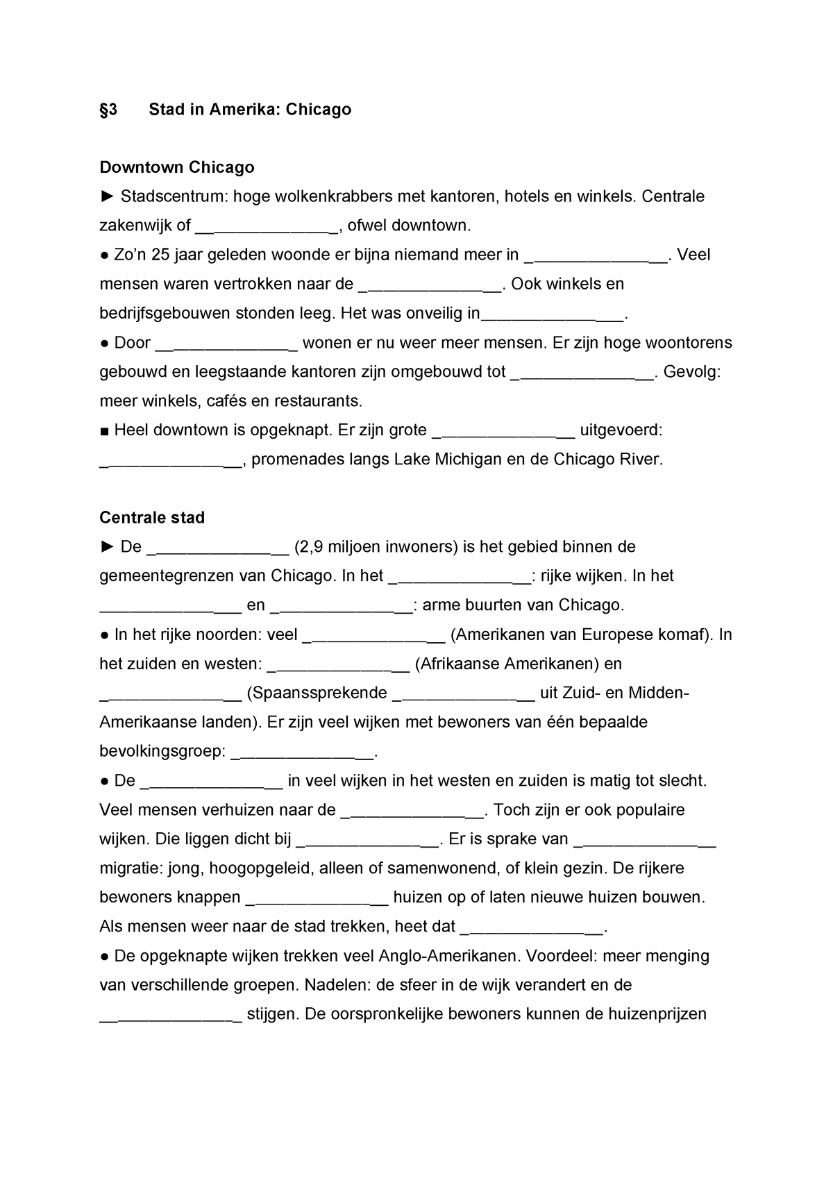 Samenvatting Invuloefening Vwo H1 Paragraaf 3 En 4 - §3 Stad In Amerika ...