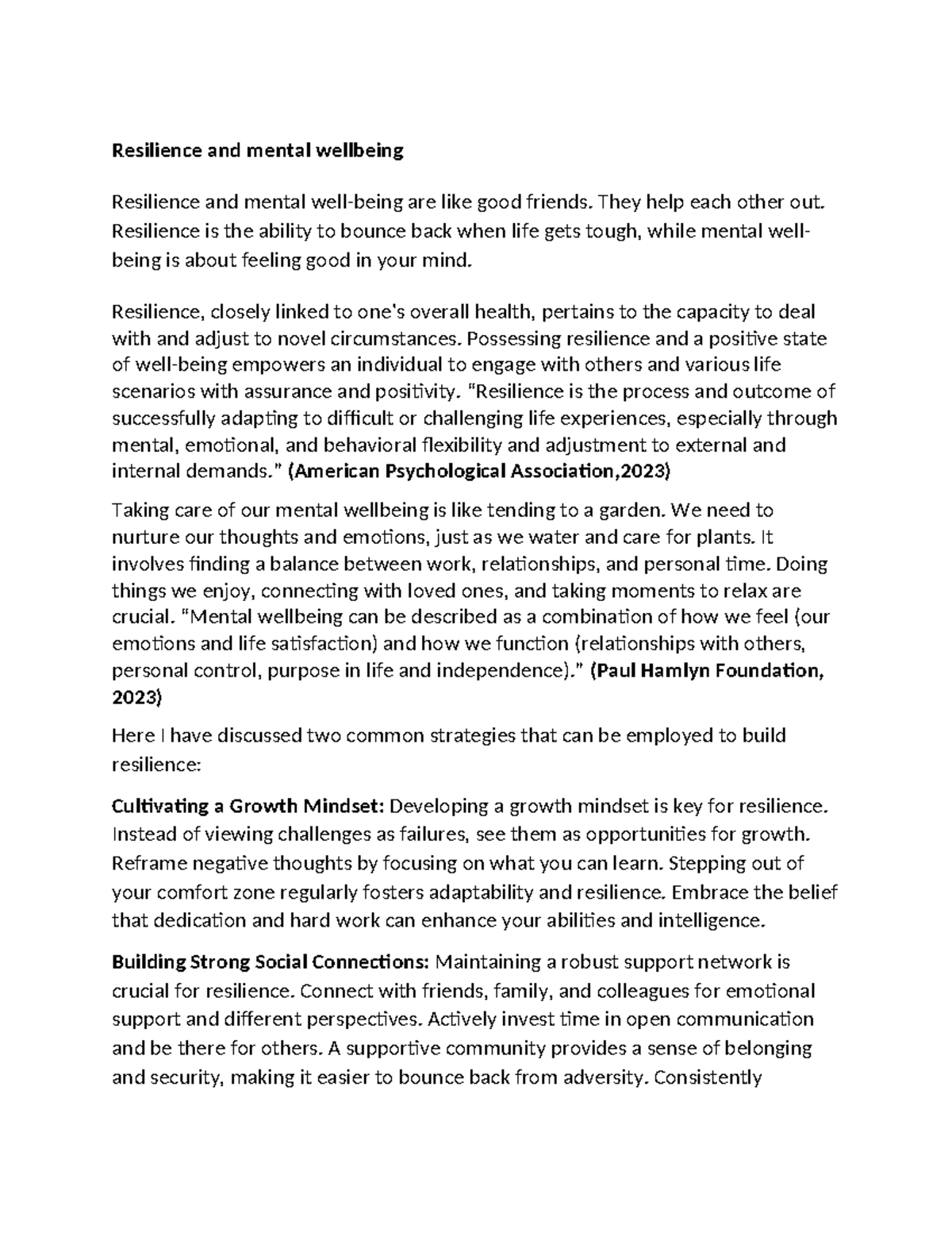 Unit 4 Q1 - Resilience and Mental wellbeing - Resilience and mental ...