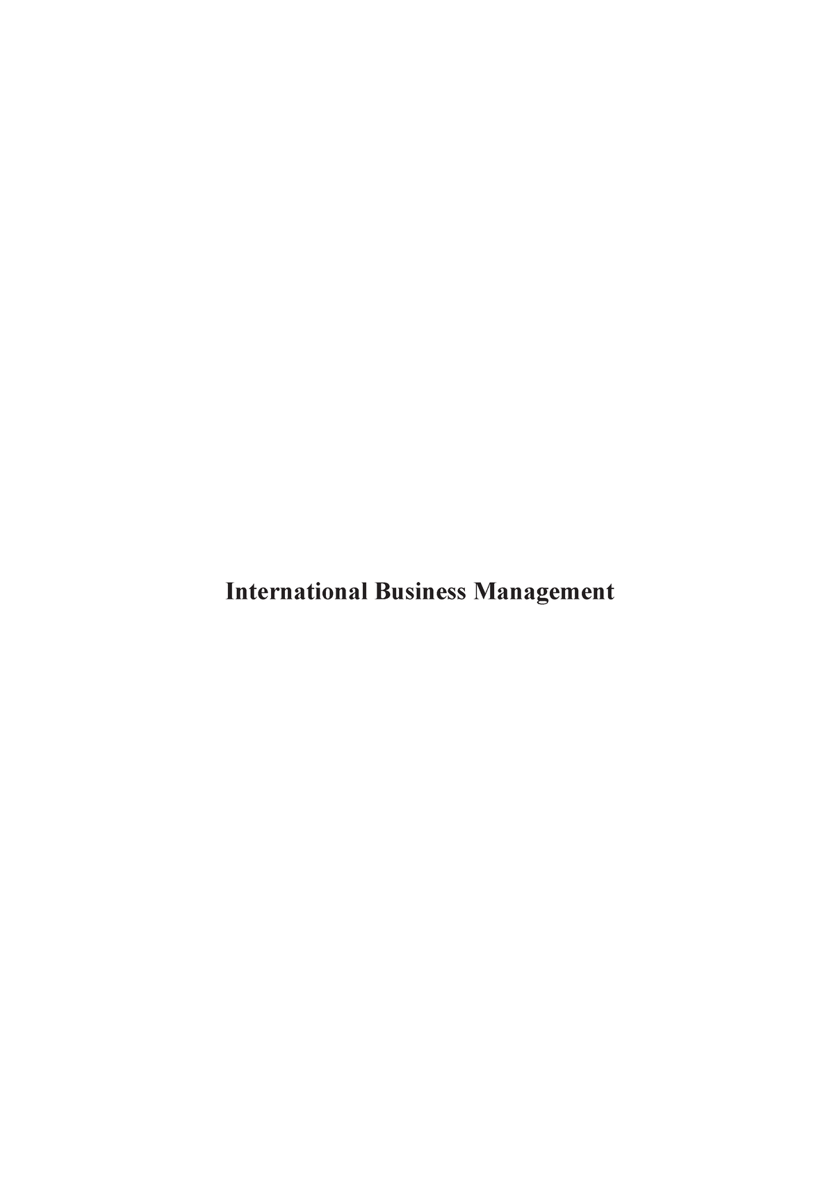 International Business Management 2 - This Book Contains The Course ...