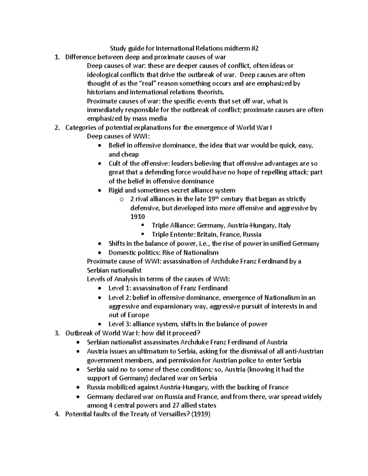 IR Midterm 2 Study Guide - Study guide for International Relations ...