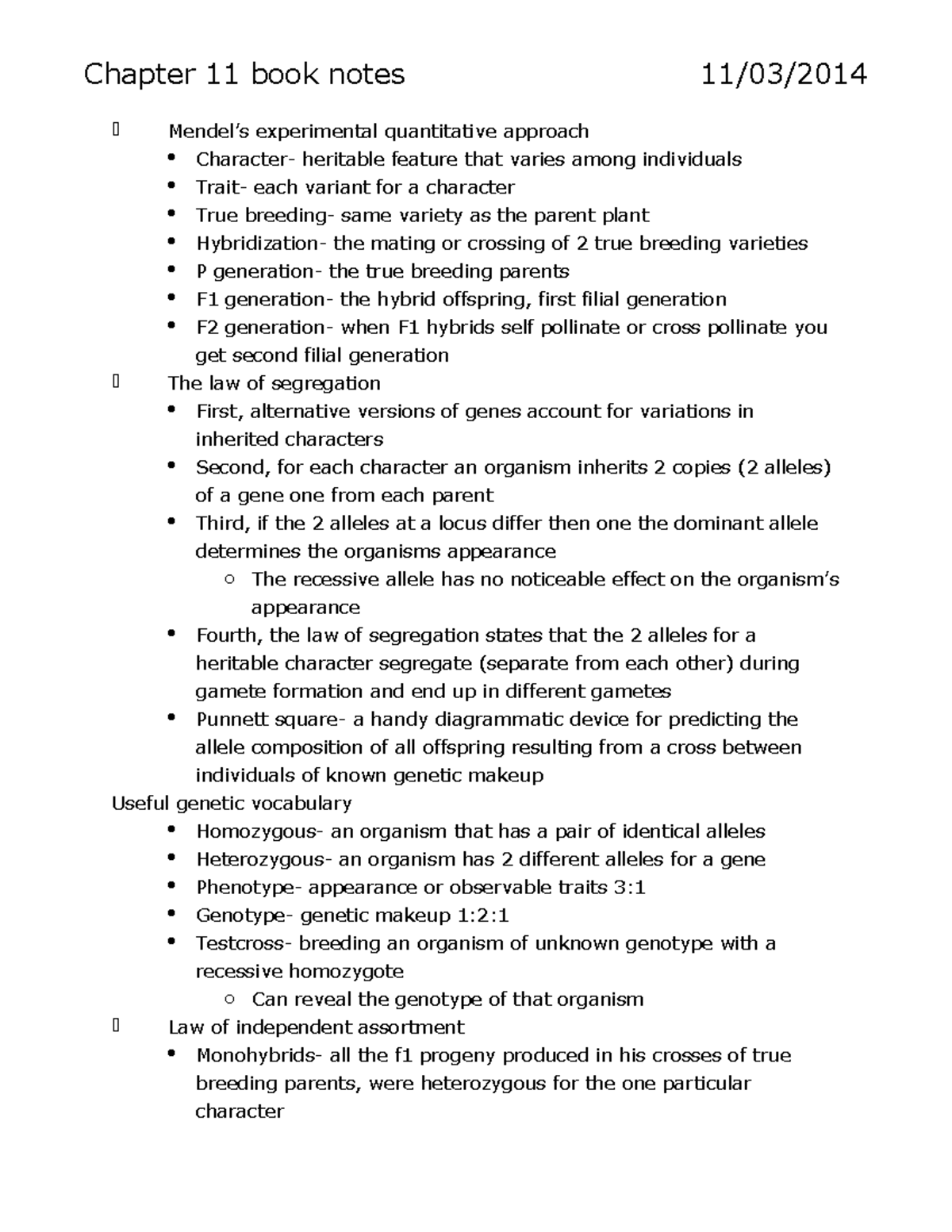 Chapter 11 book notes - Chapter 11 book notes experimental quantitative ...