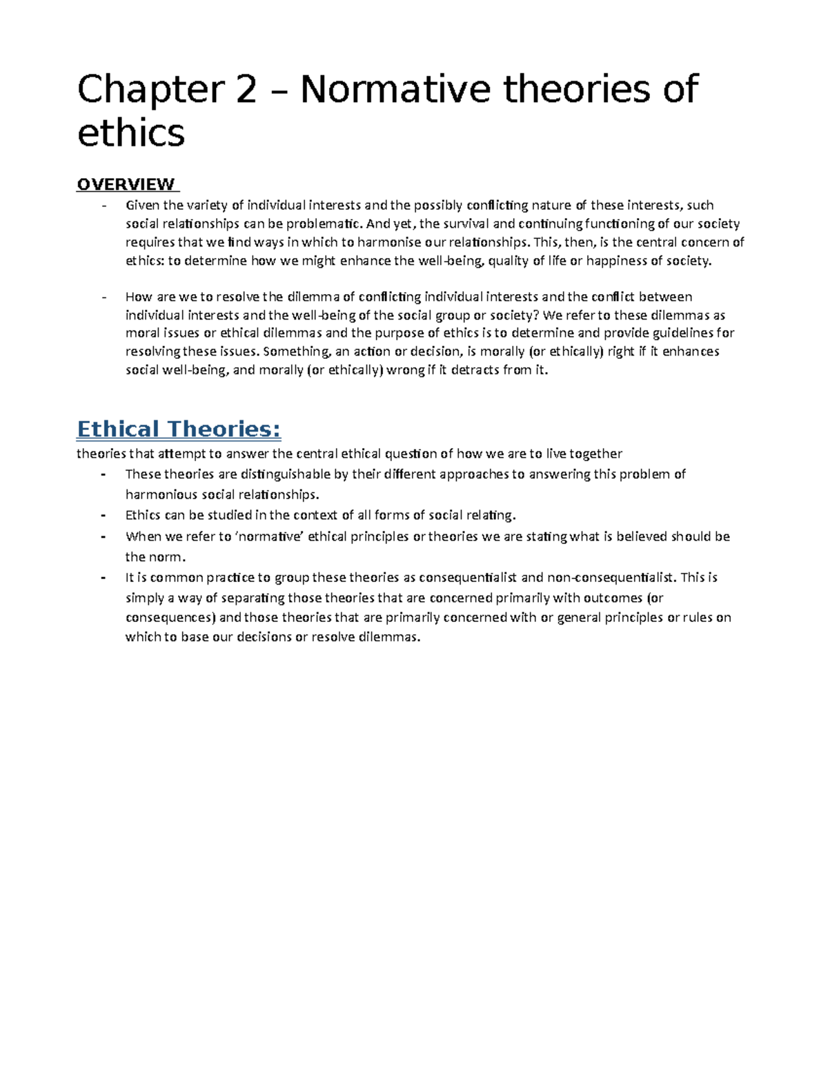 Normative Theories Of Ethics - And Yet, The Survival And Continuing ...