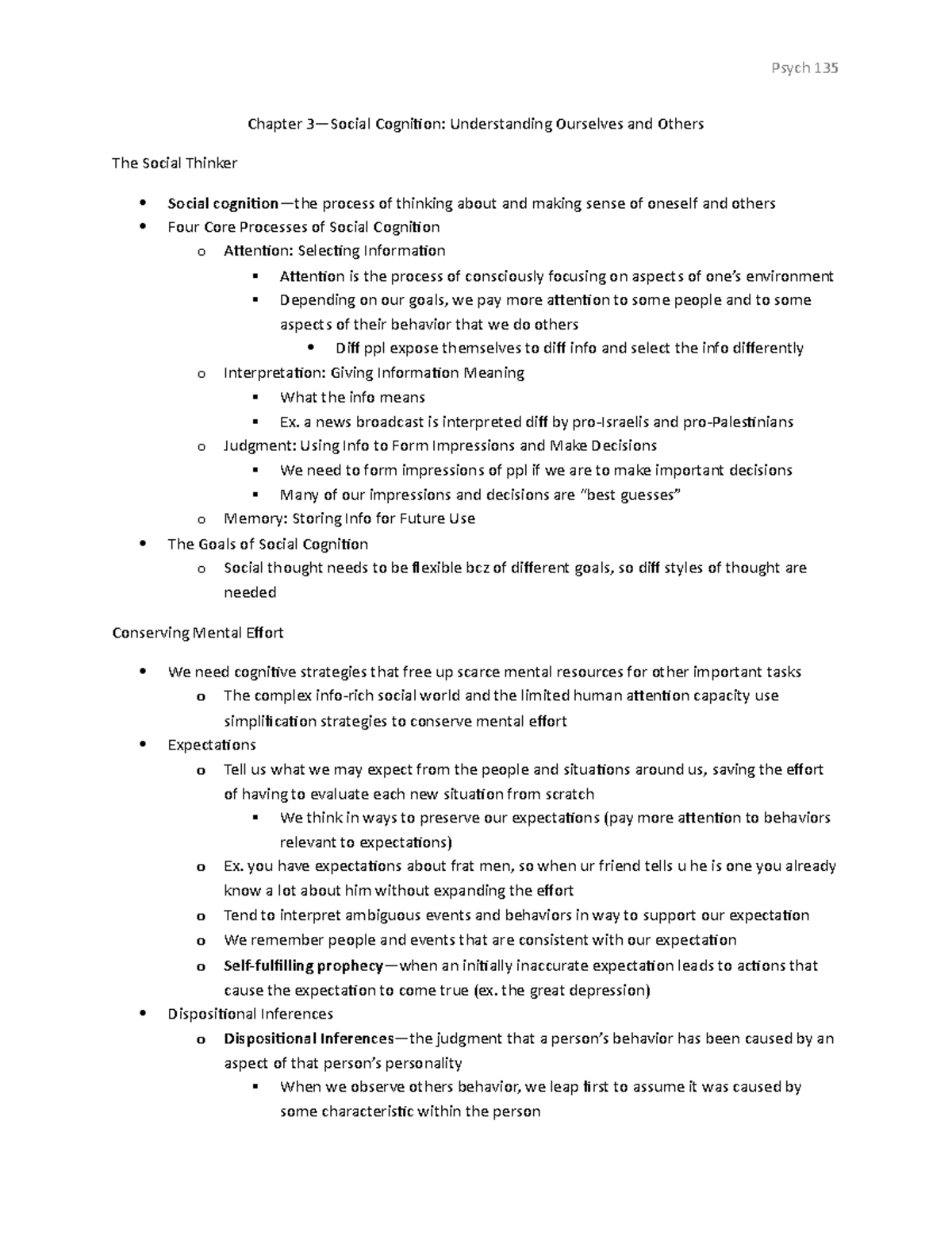 Chapter 3 Notes - Summary Social Psychology: Goals in Interaction ...