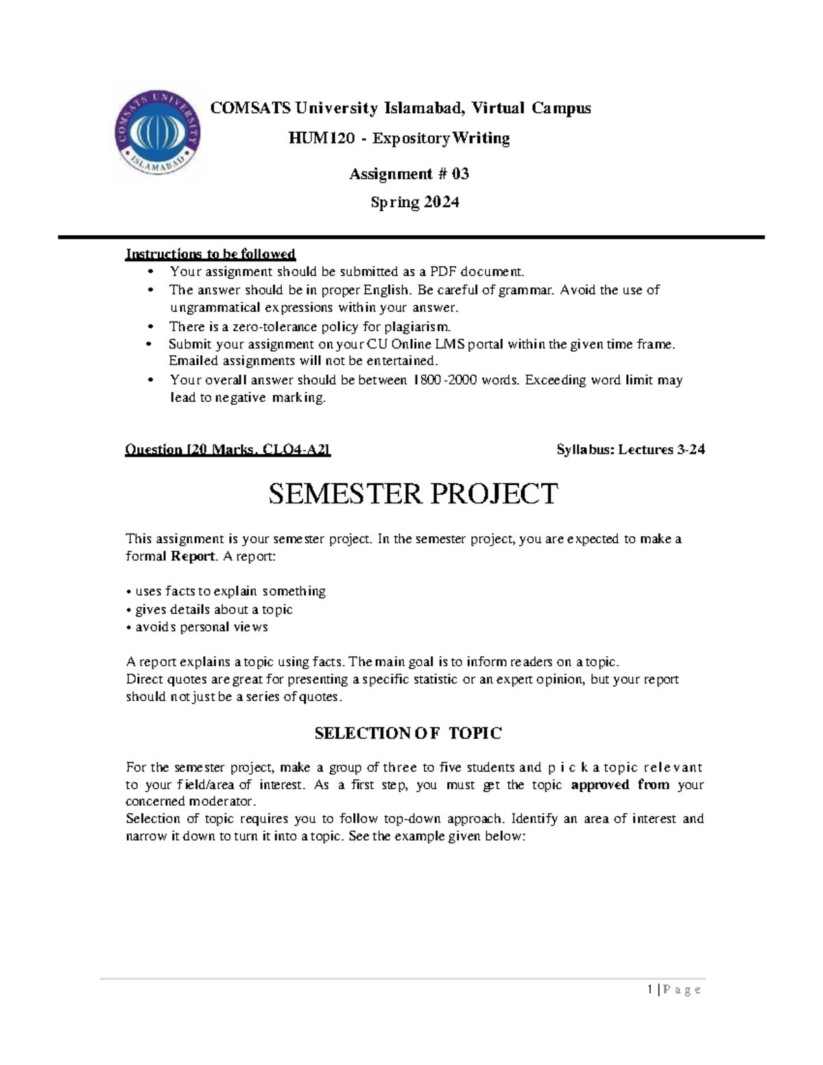 SP24-HUM120-A3 - nsnnsnsn - COMSATS University Islamabad, Virtual ...