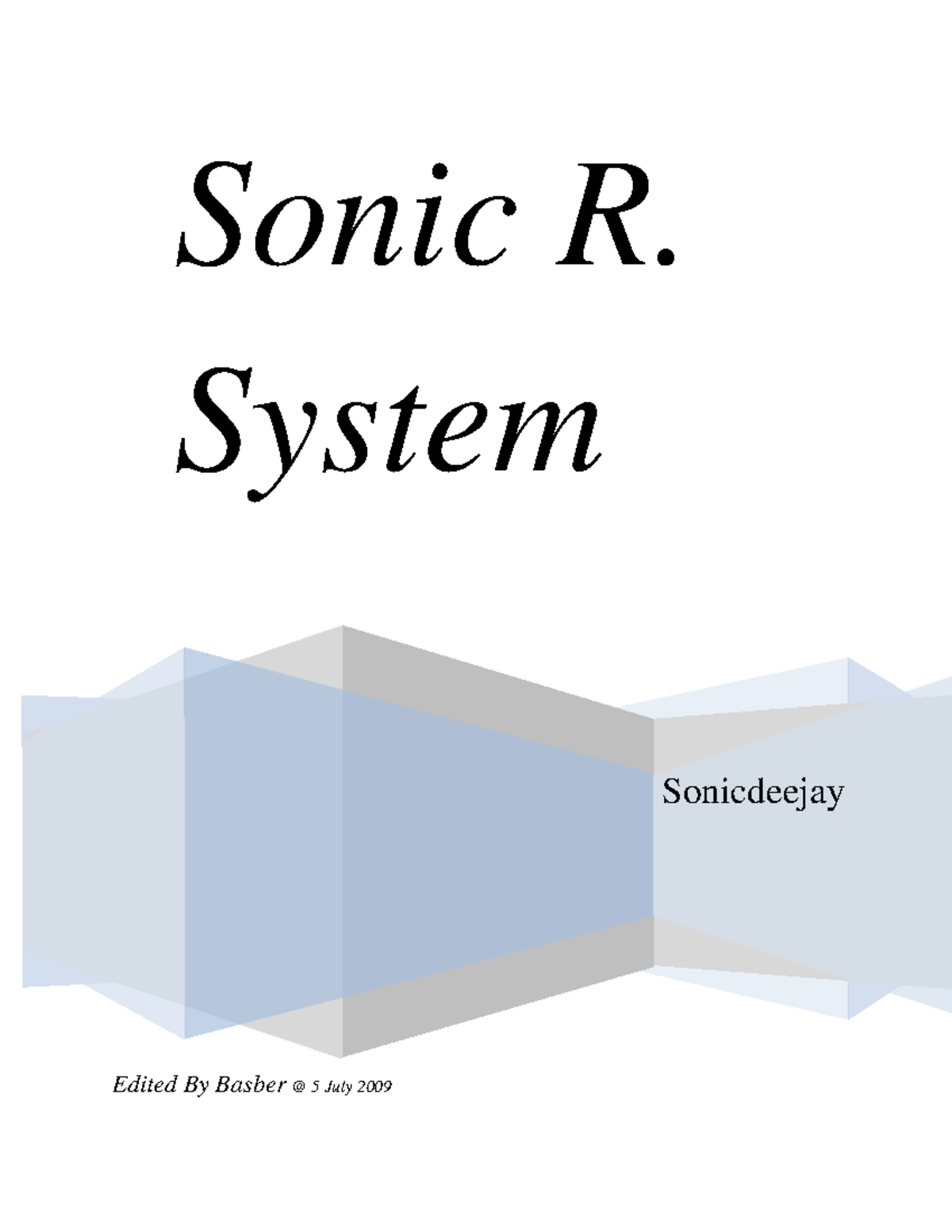 Sonic R Manual - Edited By Basber @ 5 July 2009 Sonicdeejay Sonic R ...
