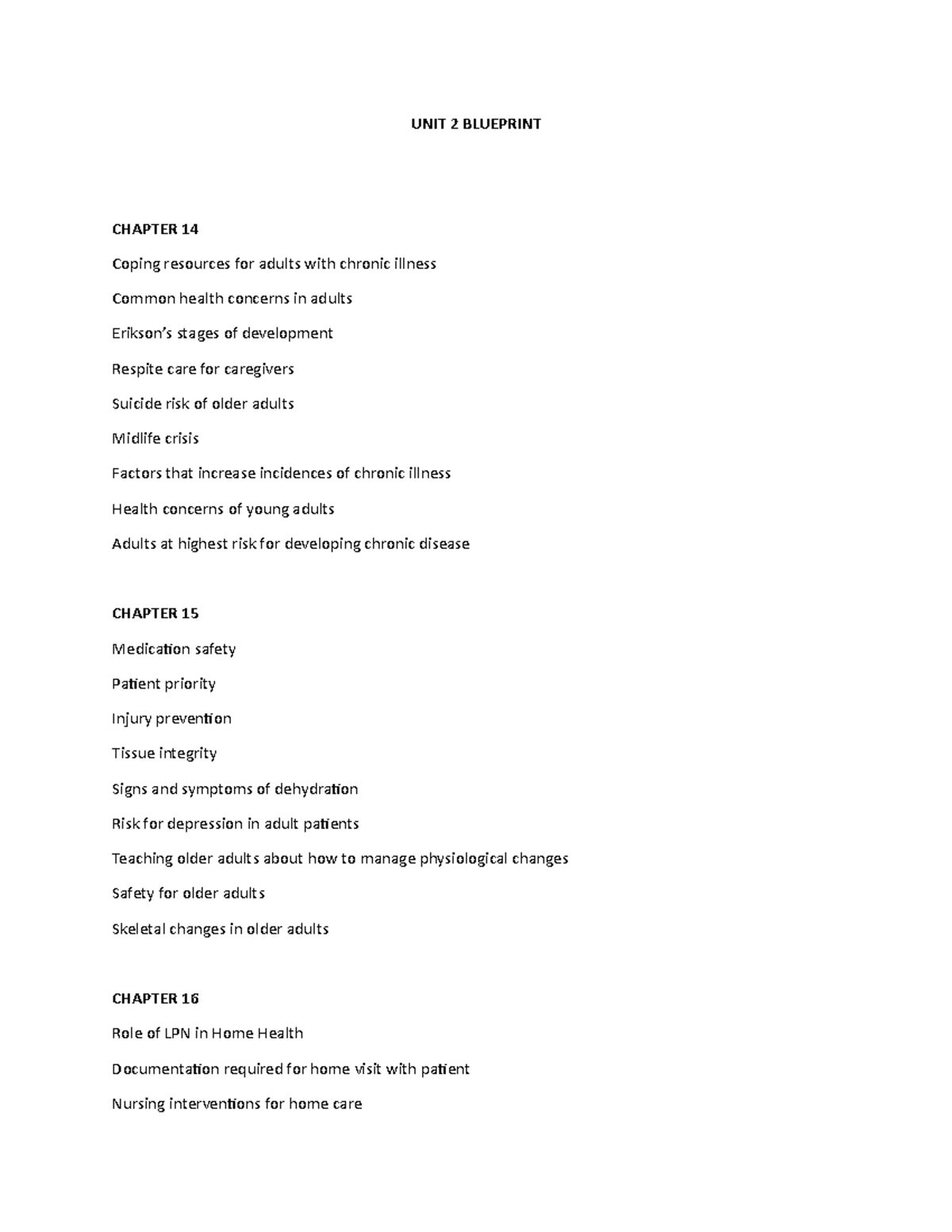 UNIT+2+ Blueprint - study guide - UNIT 2 BLUEPRINT CHAPTER 14 Coping ...