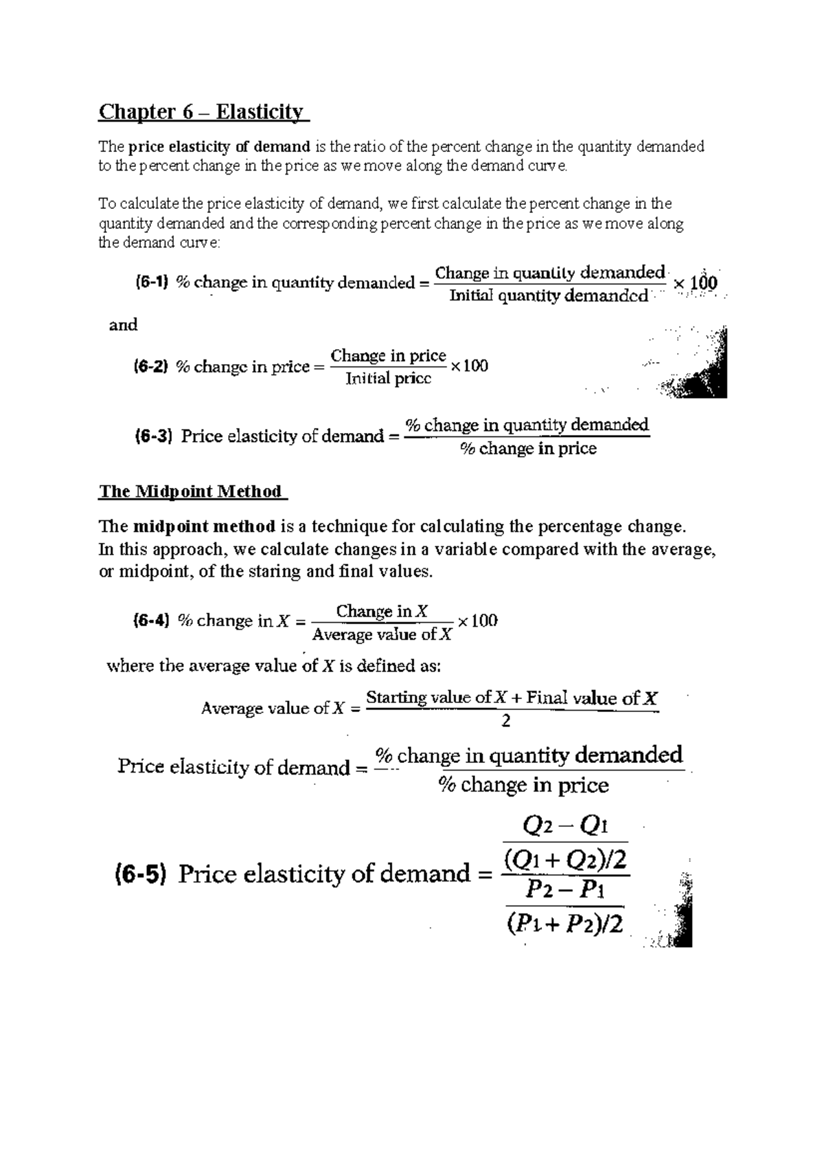 Chapter 6 - Elasticity - Sammanfattning - Chapter 6 – Elasticity The ...
