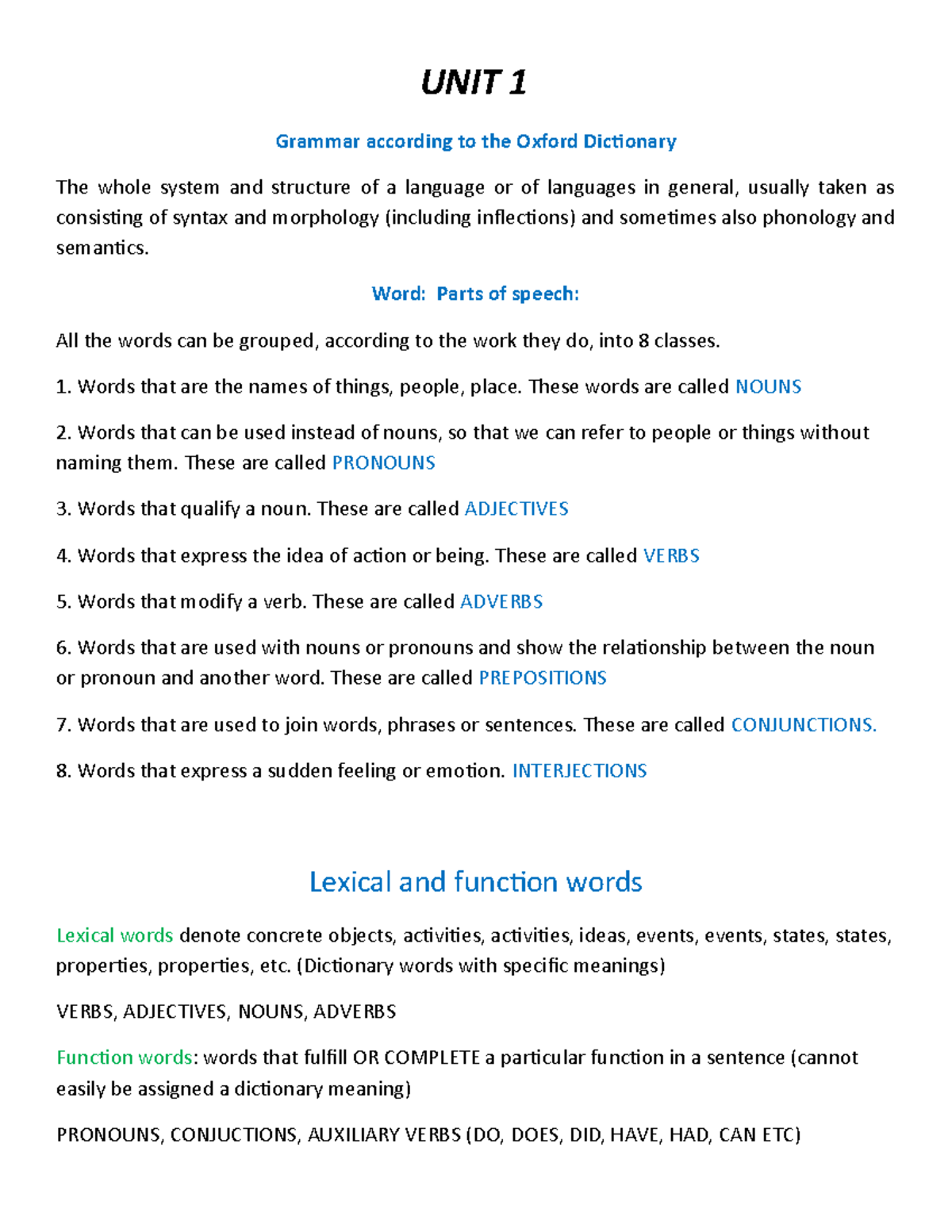 Completing The Sentence Unit 1 - zzq8dac