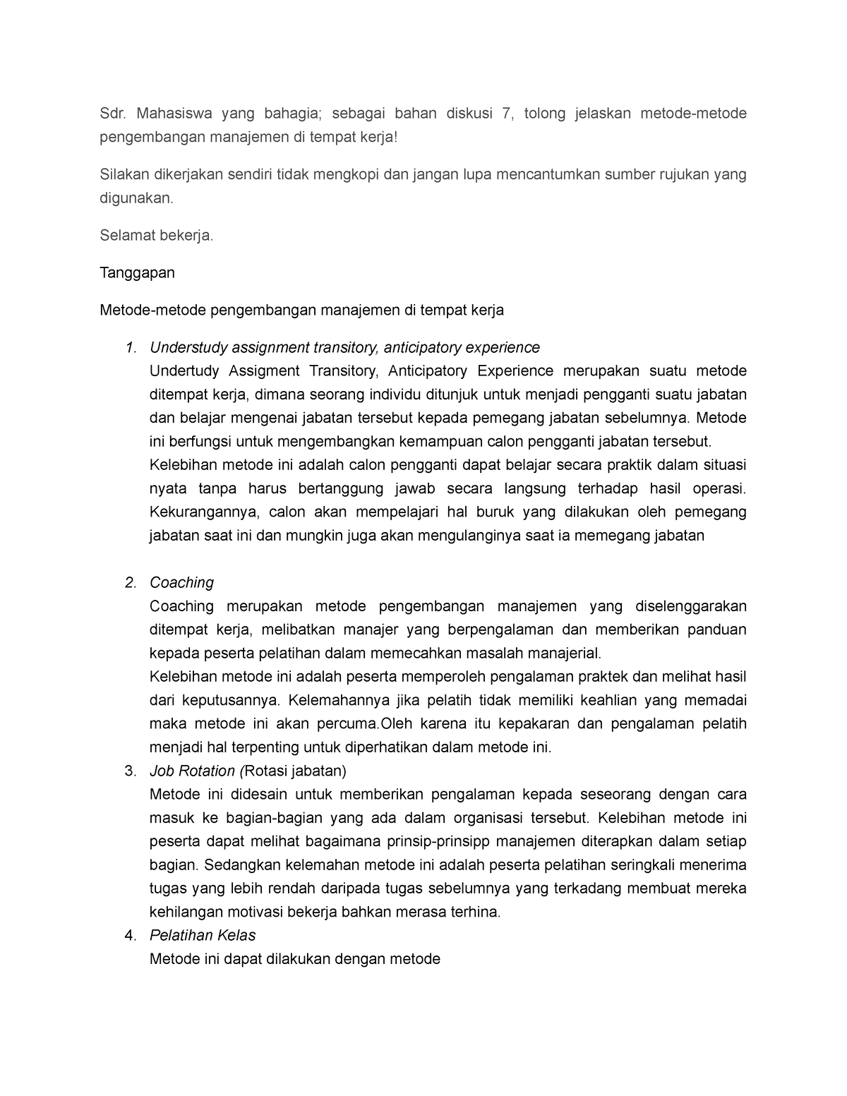 Diskusi 7 MSDM - Sdr. Mahasiswa Yang Bahagia; Sebagai Bahan Diskusi 7 ...