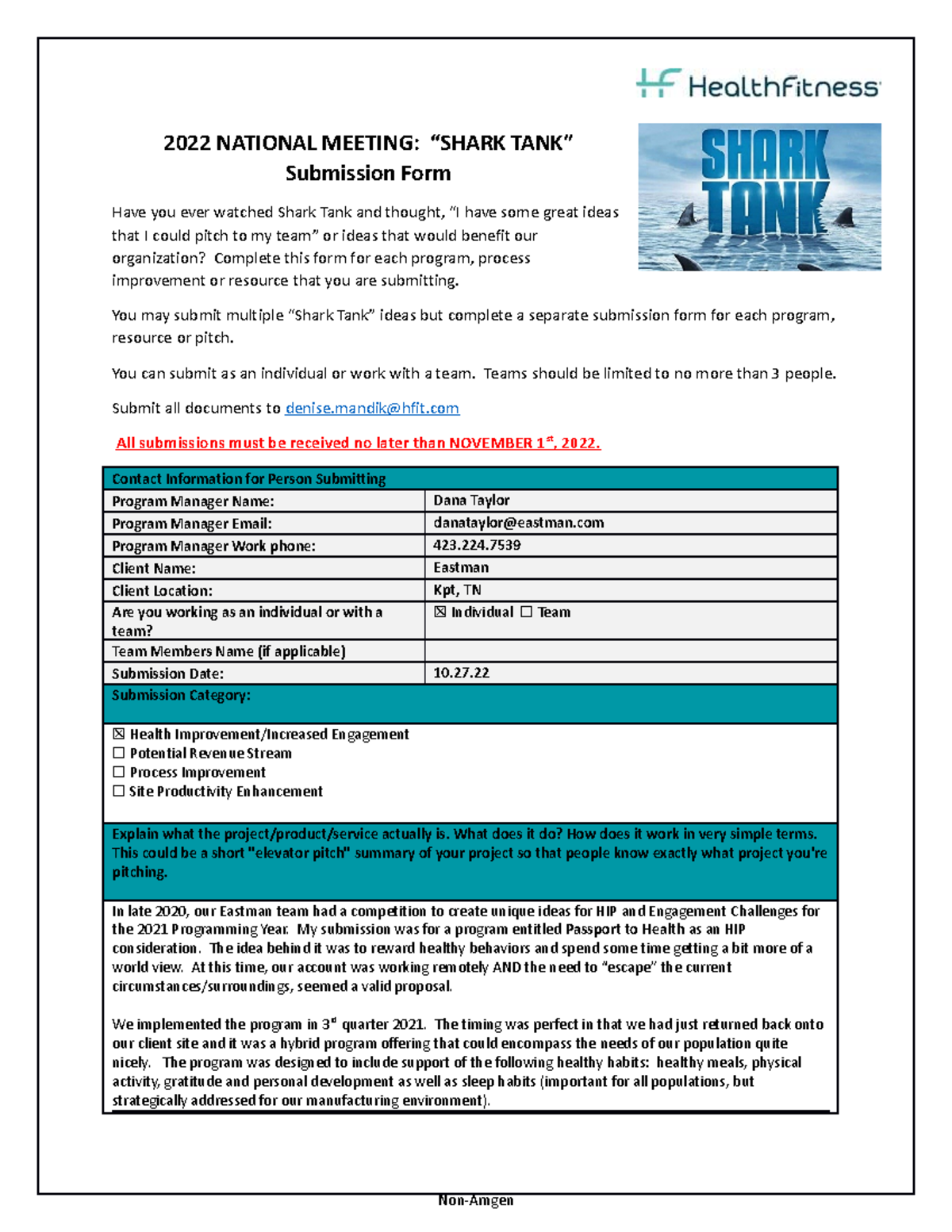 App 17 HF Shark Tank Submission Passport to Family Health 2022