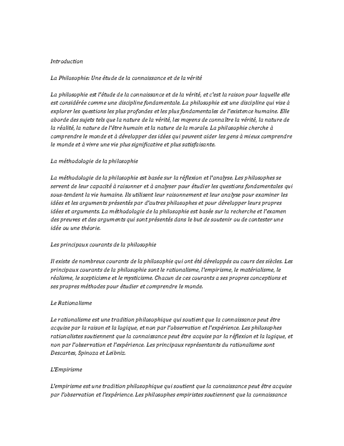 introduction dissertation philosophie verite