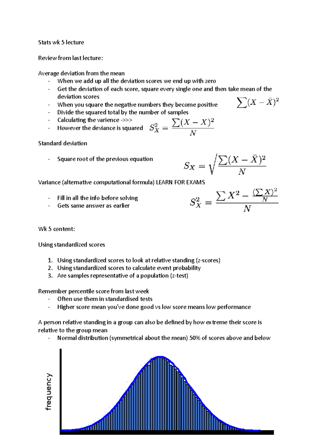 Stats wk 5 lecture - UPLOADED SO I COULD GET ACCESS TO NOTES LMAO ...