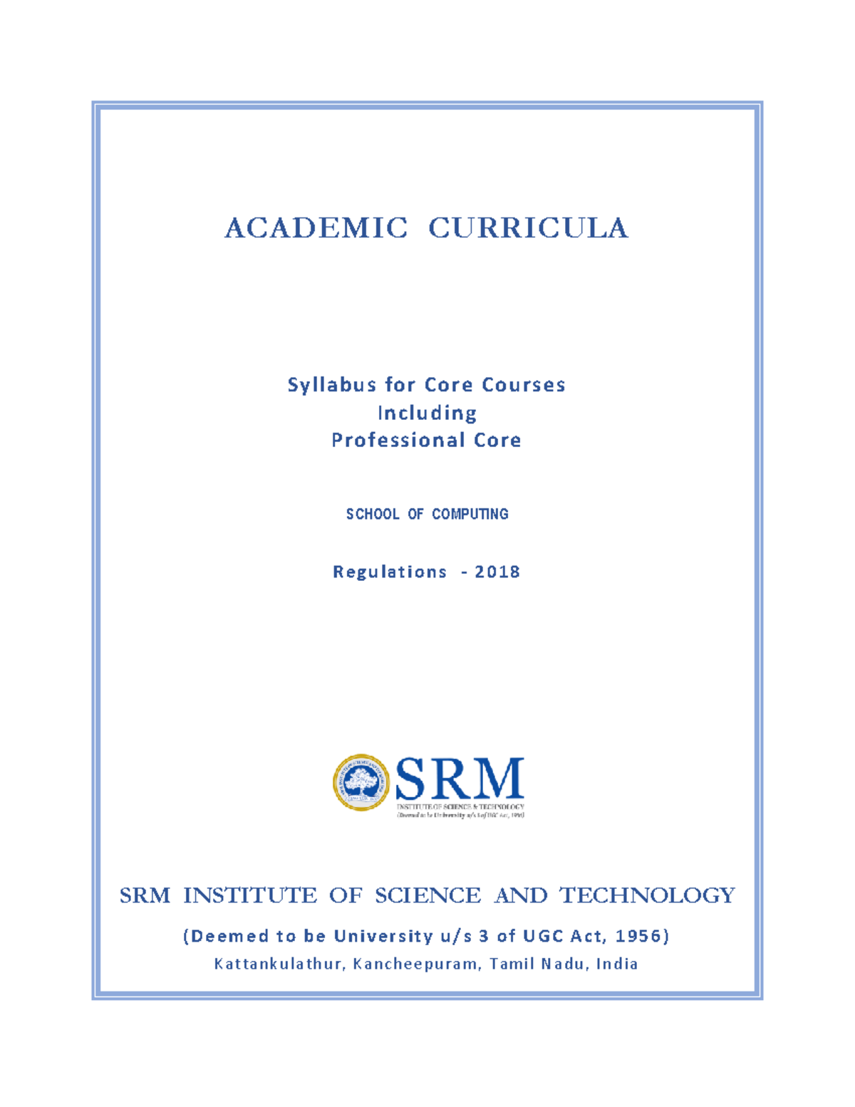 Syllabus - hi i want notes - ACADEMIC CURRICULA Syllabus for Core ...