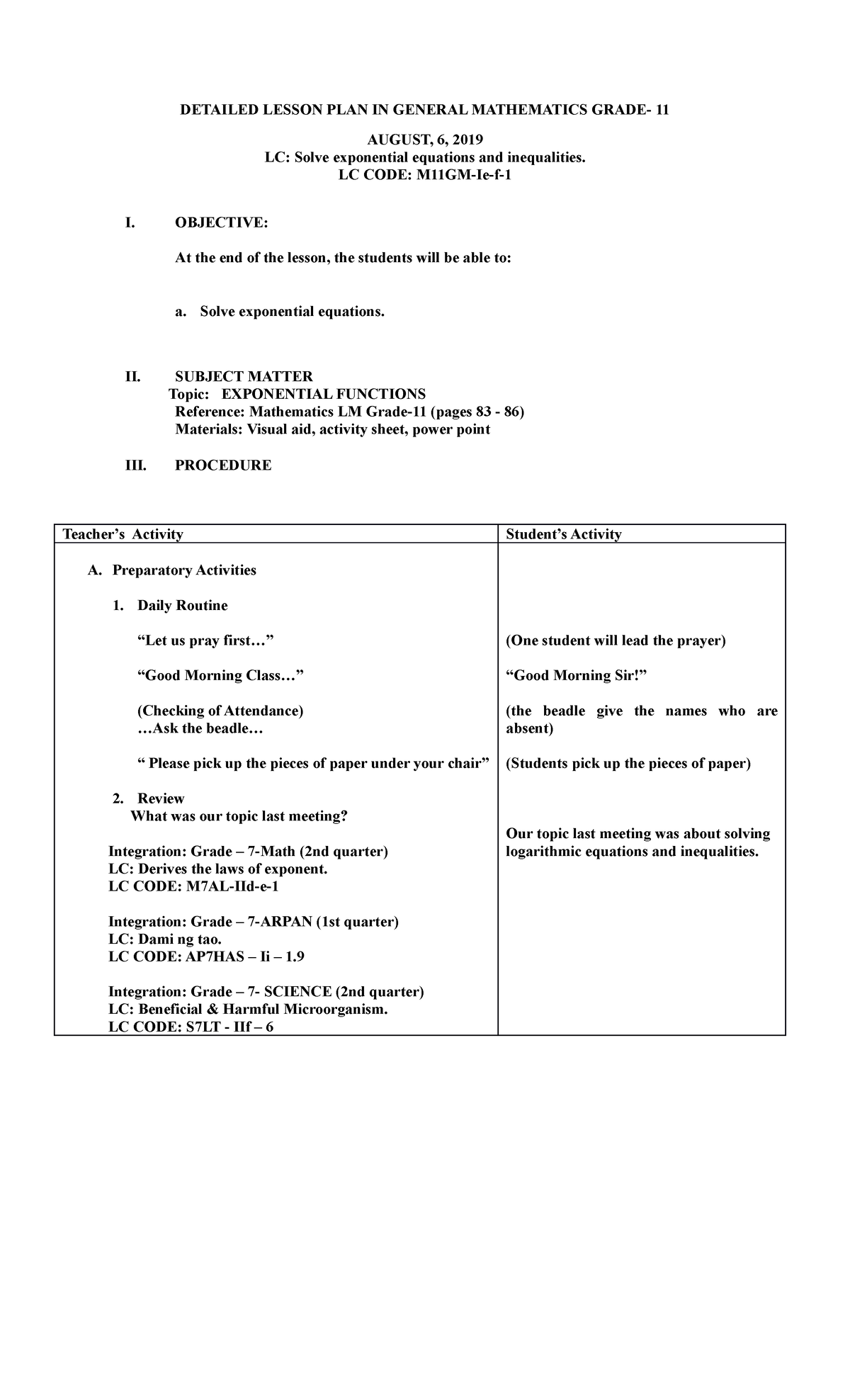 Lesson Plan In Gen Math - DETAILED LESSON PLAN IN GENERAL MATHEMATICS ...