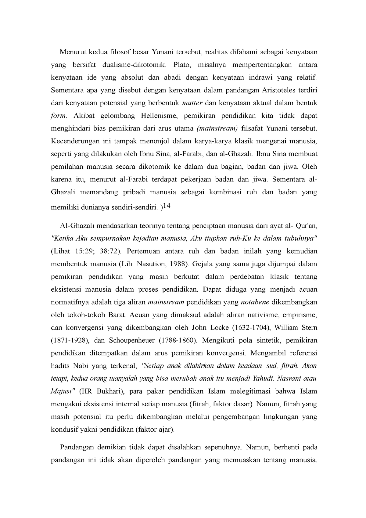 Al-Ghazali Mendasarkan Teorinya Tentang Penciptaan Manusia Dari Ayat Al ...