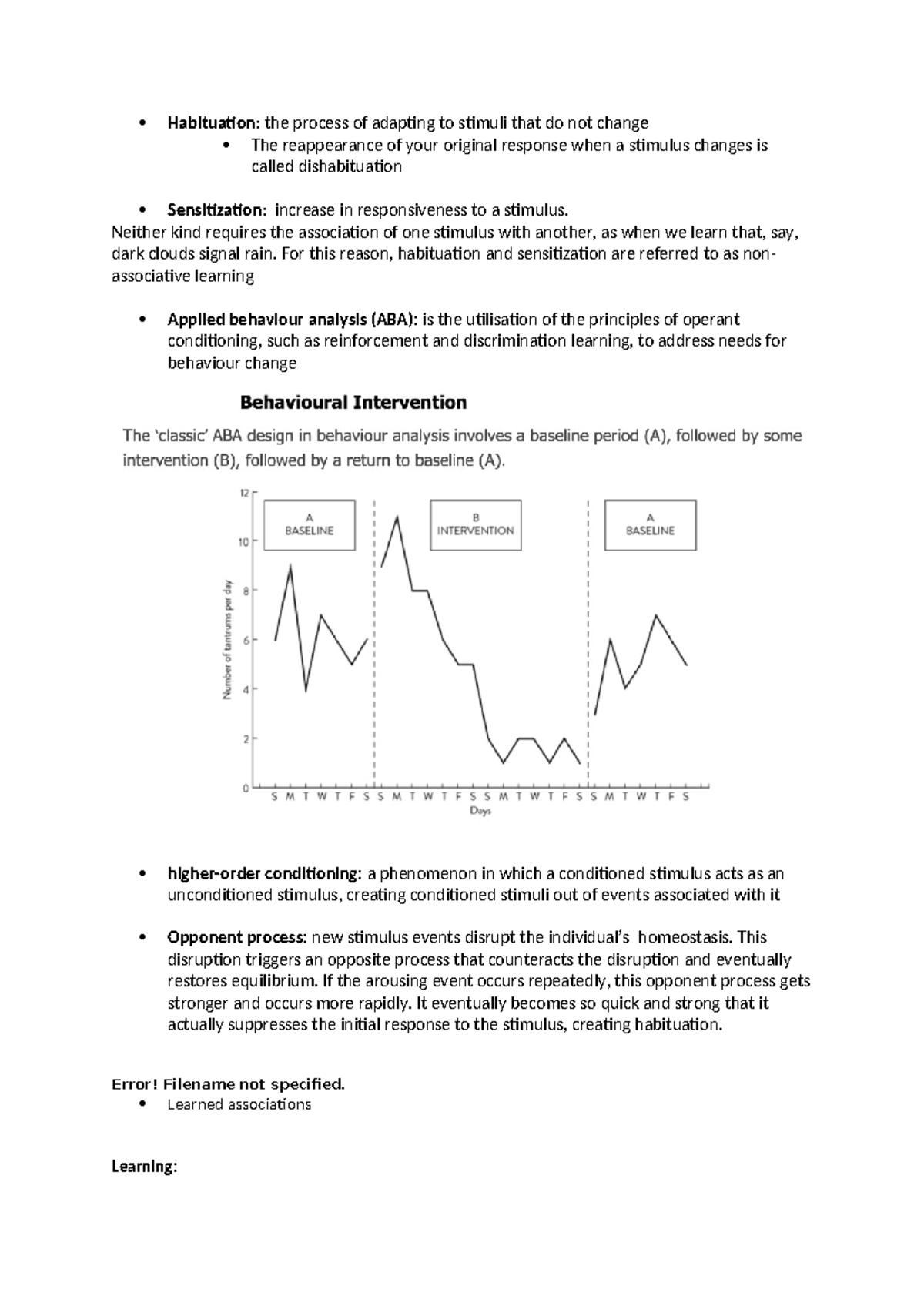 Habituation - exam material - Habituation: the process of adapting to ...