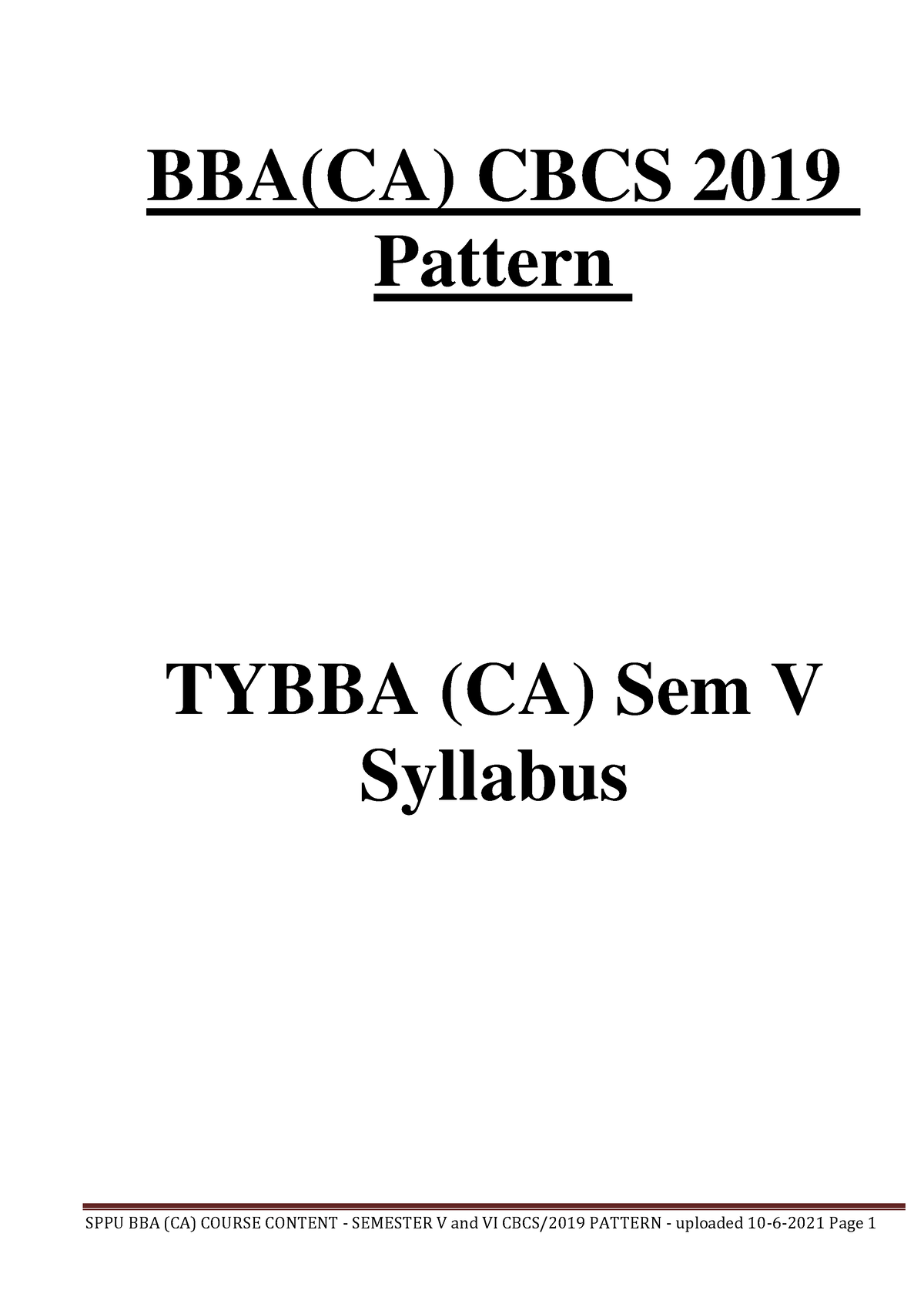 TY Syllabus - BBA(CA) CBCS 2019 Pattern TYBBA (CA) Sem V Syllabus ...