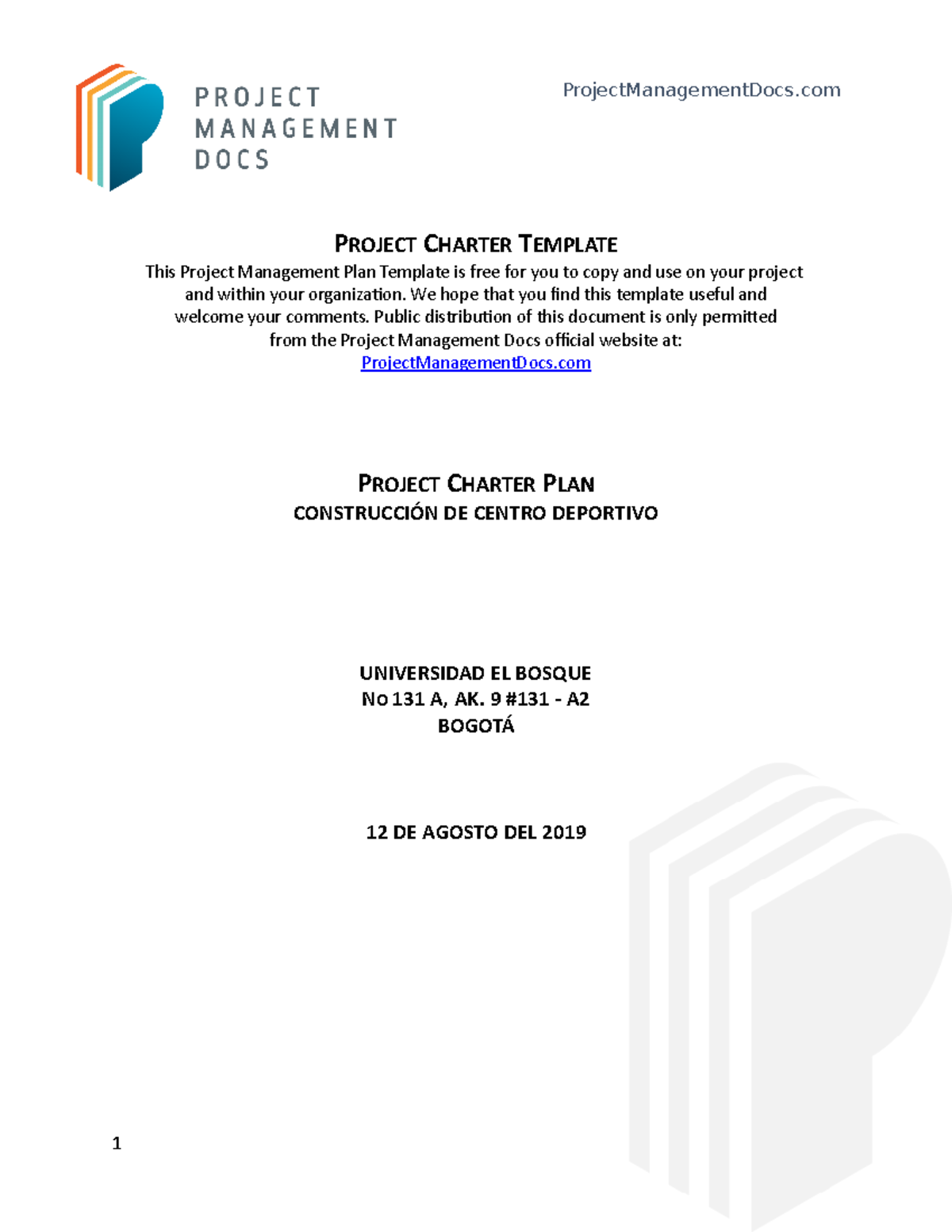 Project-Charter - Nota: 5,0 - ProjectManagementDocs PROJECT CHARTER ...