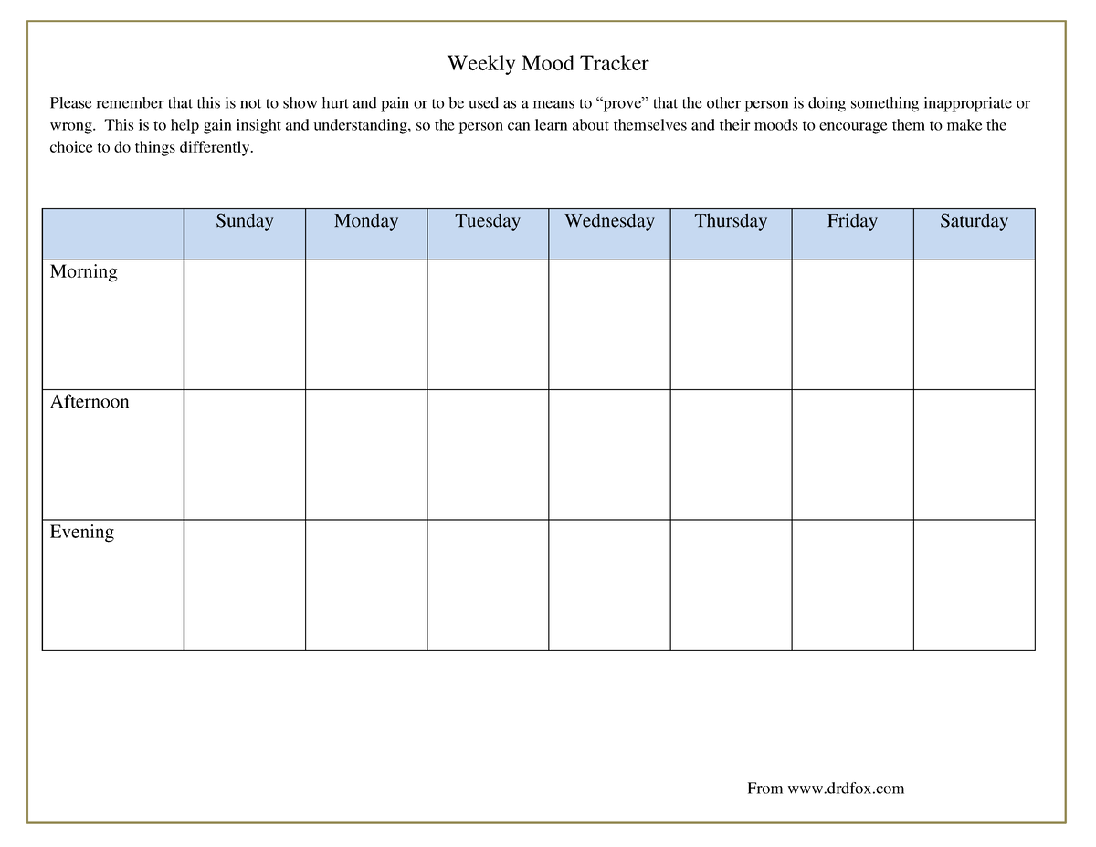 Weekly-Mood-Tracker - From drdfox Weekly Mood Tracker Please remember ...