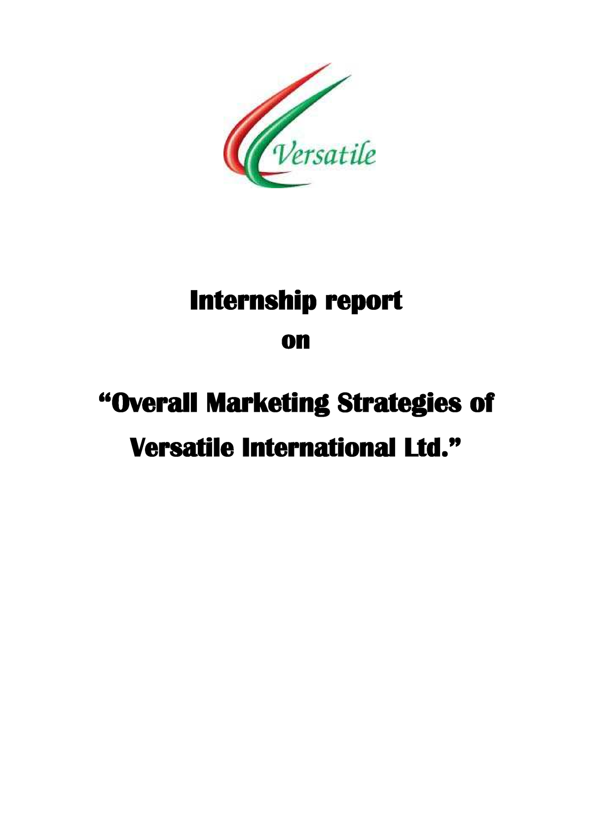 Internship Report Overall Marketing Stra Internship Report On   Thumb 1200 1697 