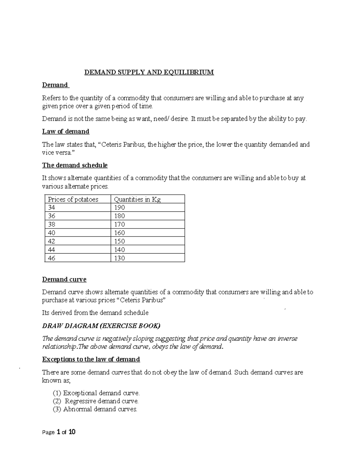 Demand Supply AND Equilibrium - DEMAND SUPPLY AND EQUILIBRIUM Demand ...