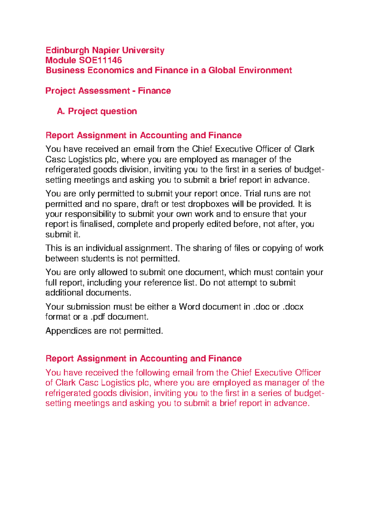 Beafge+Assignment+Brief+Tri+1+2022to2023 Edinburgh Napier University Module SOE Business