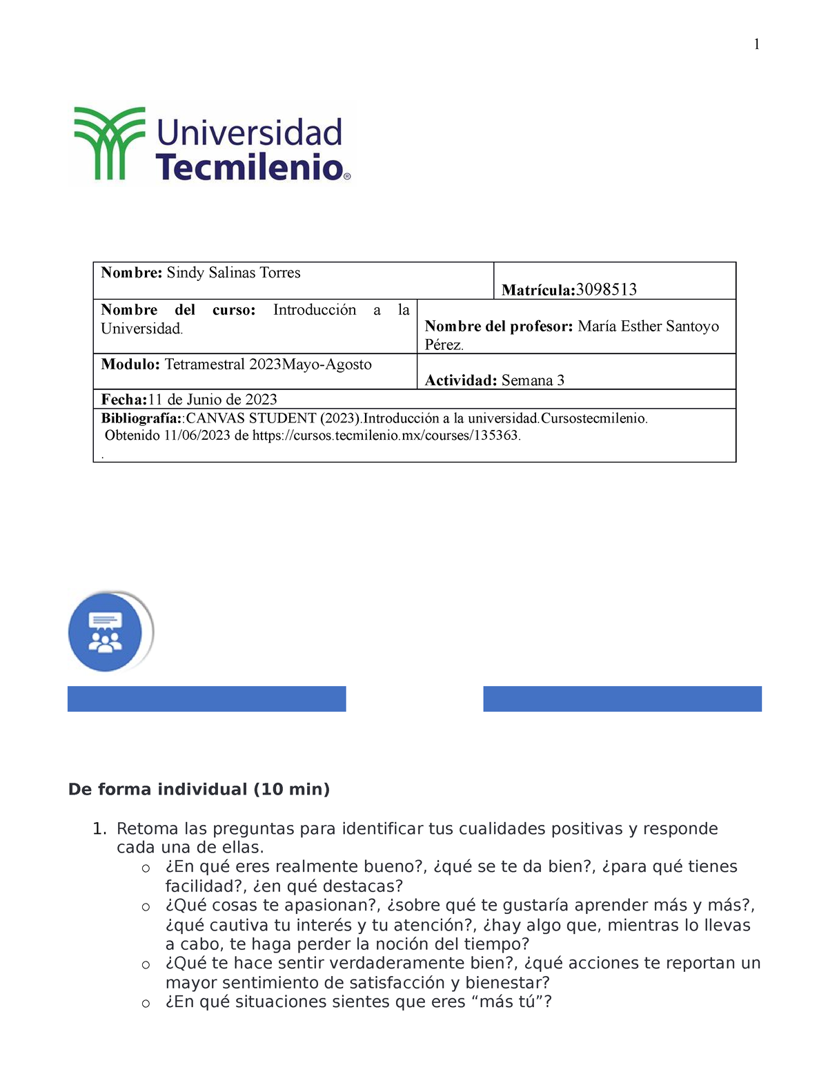 Actividad Semana 1 - Tarea - Principios De Bienestar Y Felicidad ...