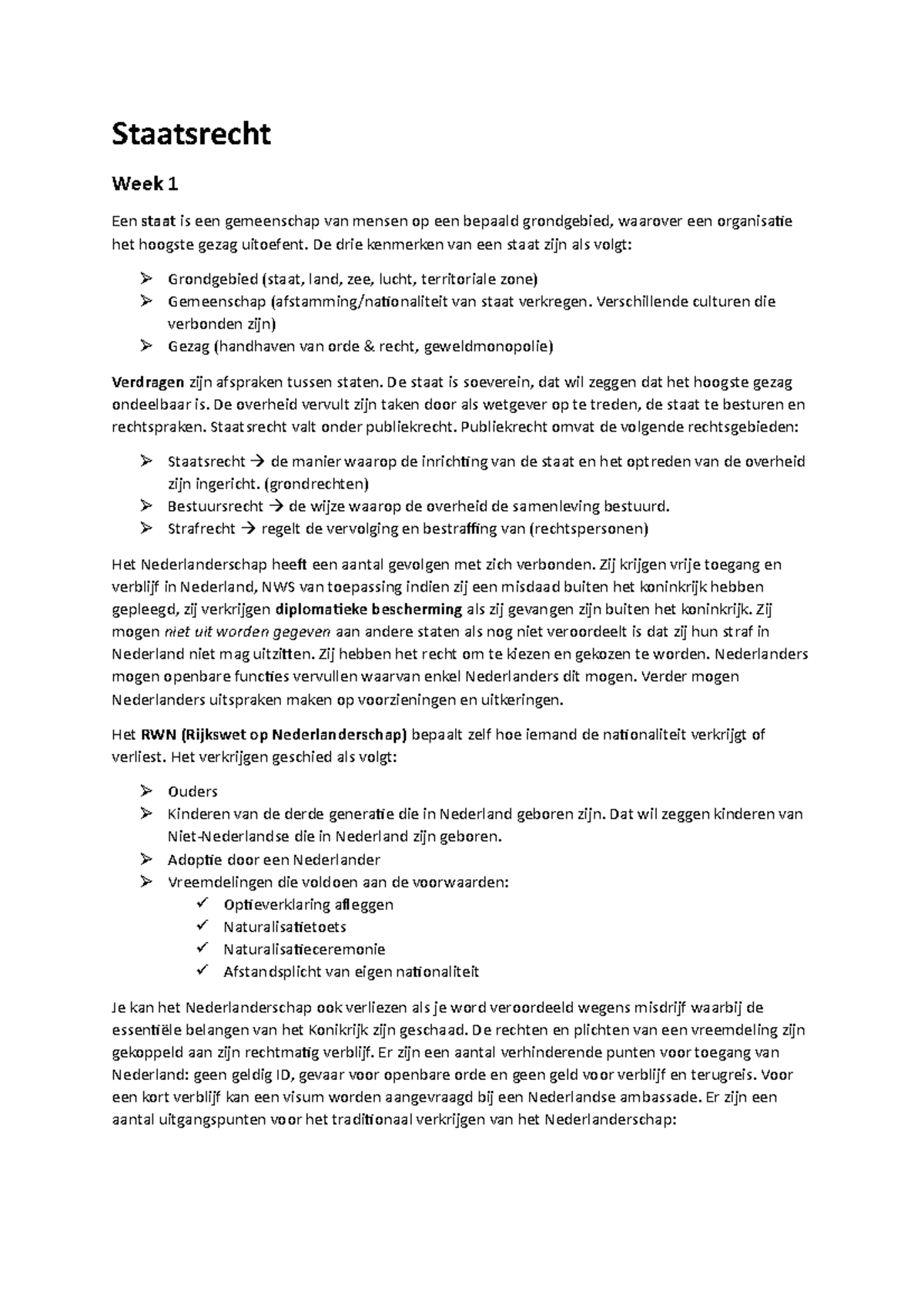 Staatsrecht Samenvatting - HvA - Studeersnel