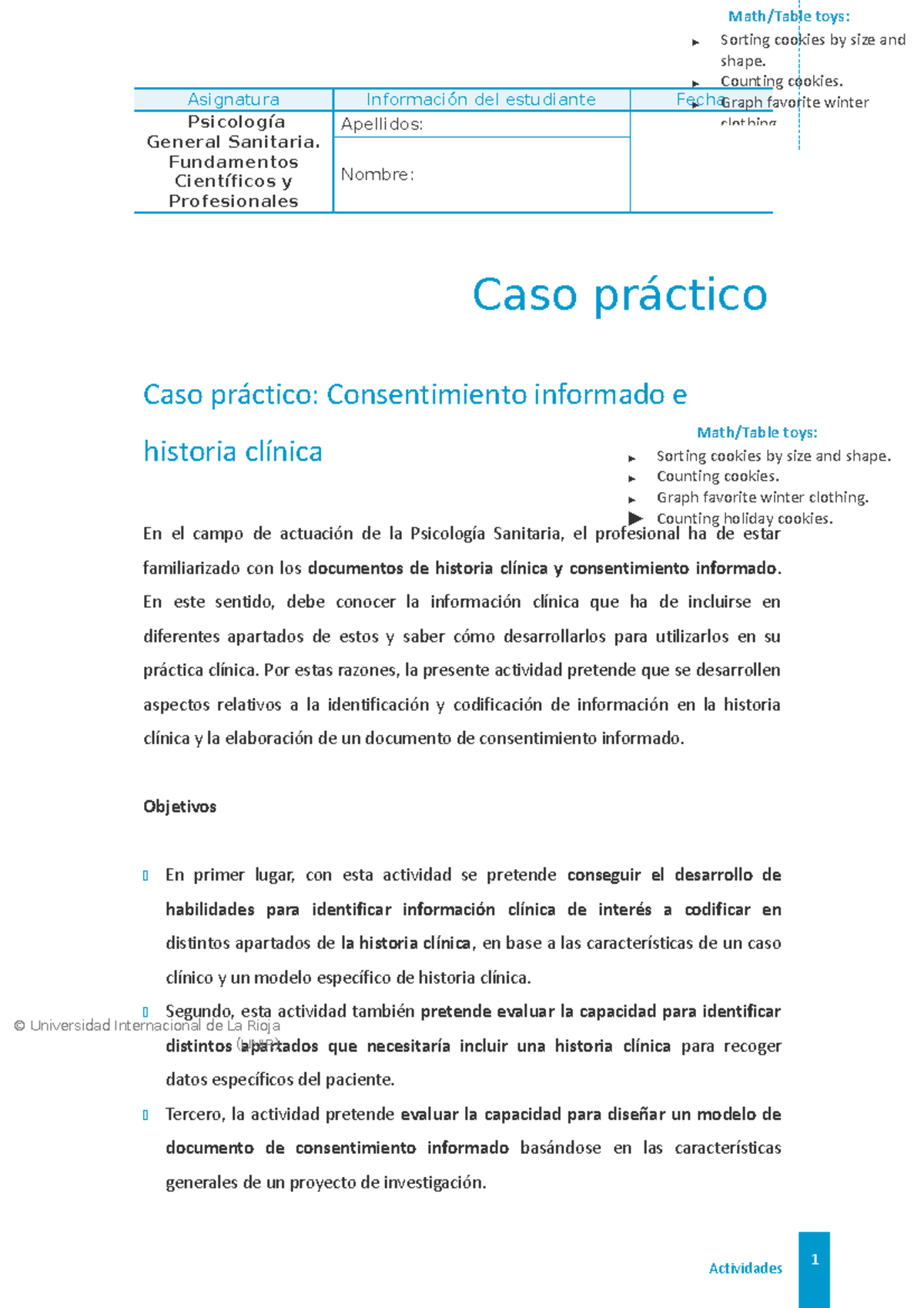 Psisa 01caso1 - Asignatura Información del estudiante Fecha Psicología ...