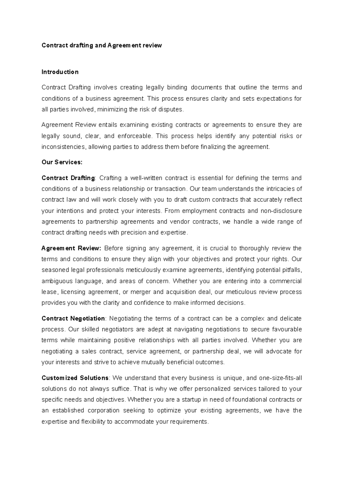Contract drafting and Agreement review web content - Contract drafting ...