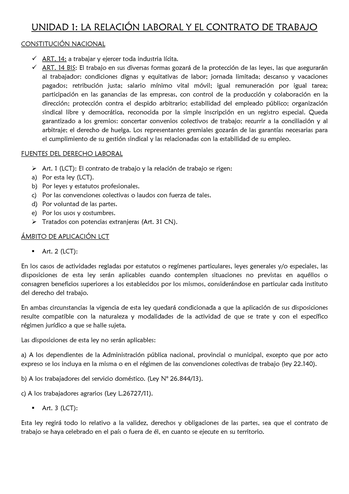 Unidad 1 - UNIDAD 1: LA RELACIÓN LABORAL Y EL CONTRATO DE TRABAJO ...