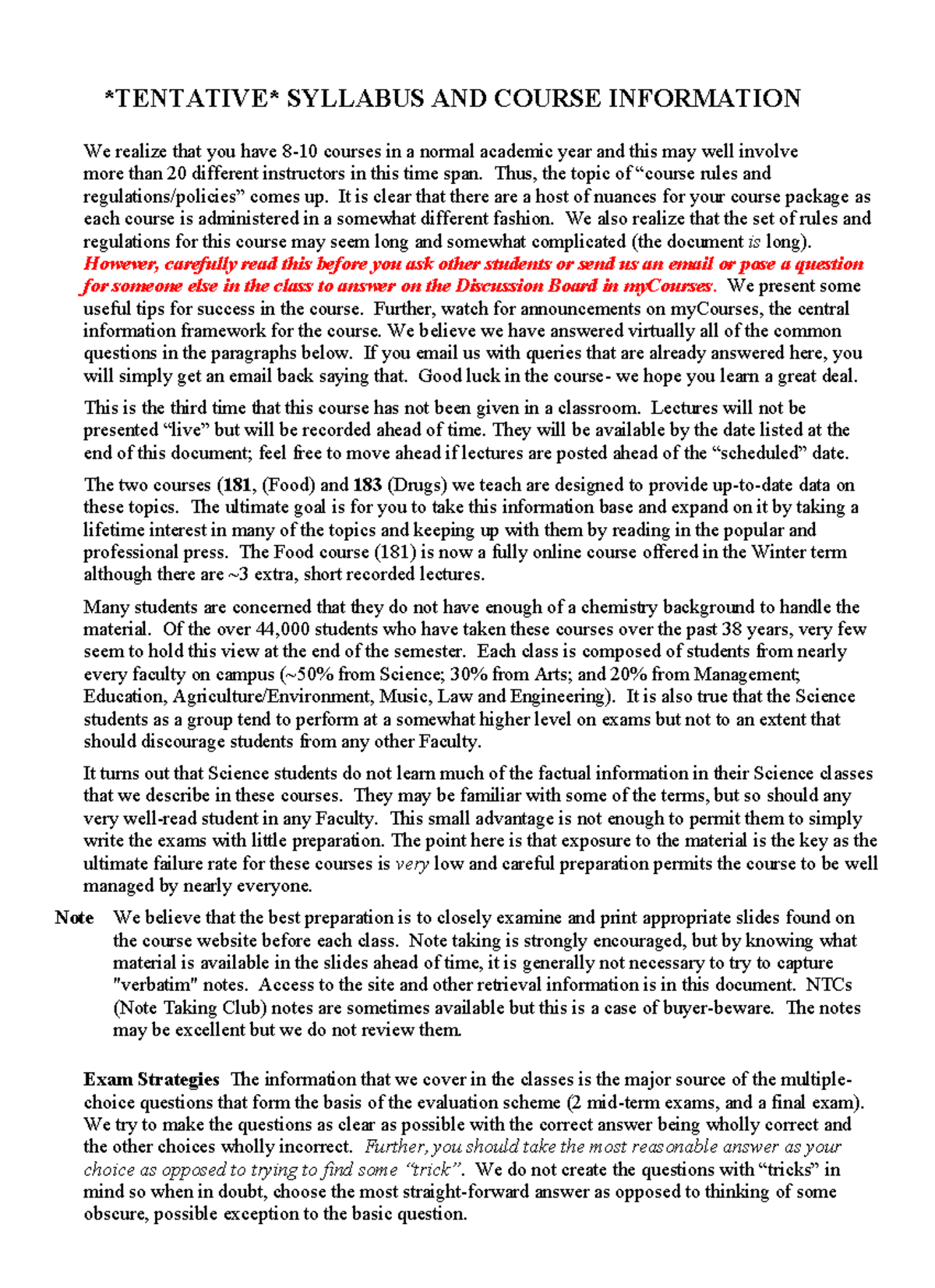 183 22 Course Information And Syllabus TENTATIVE SYLLABUS AND COURSE 