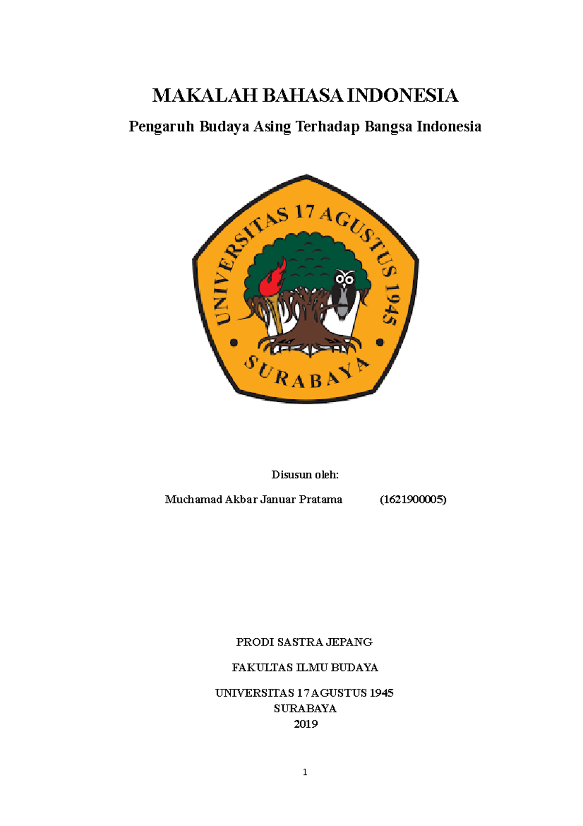 Makalah Bahasa Indonesia Pengaruh Budaya Asing Terhadap Bangsa ...