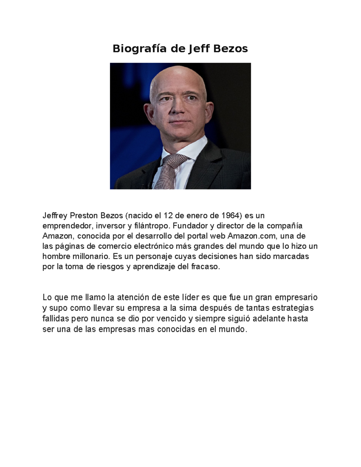 Biografía De Jeff Bezos - Biografía De Jeff Bezos Jeffrey Preston Bezos ...