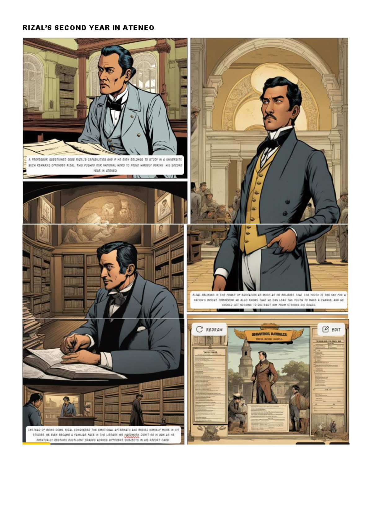 Rizal Comics 123 - accountancy - RIZAL’S SECOND YEAR IN ATENEO - Studocu