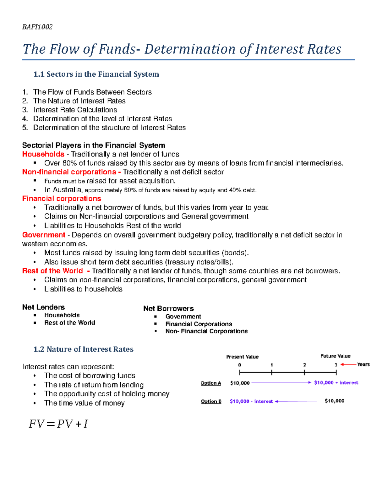 Week 2 - The Flow of Funds, Determination of Interest Rates - BAFI The ...