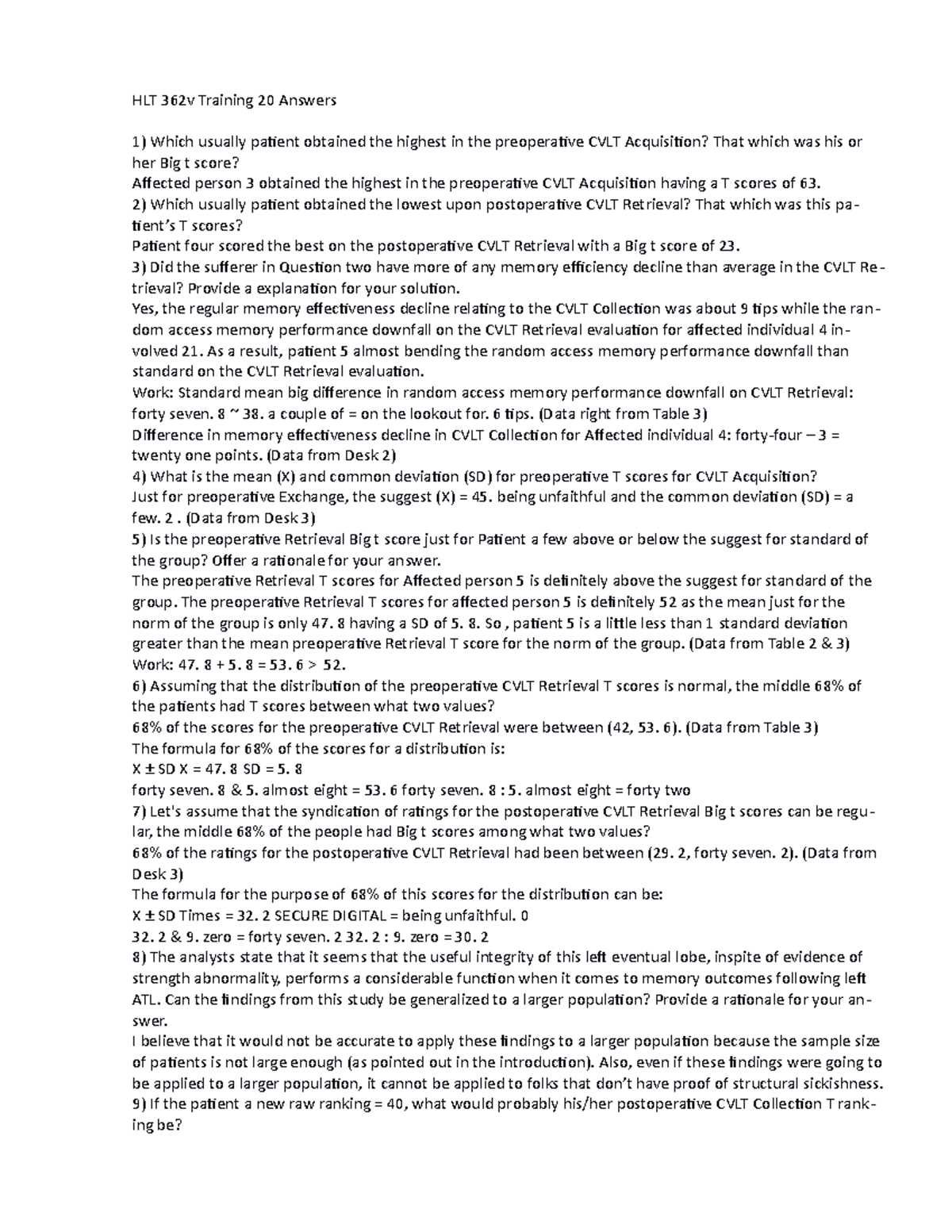 HLT 362 v Exercise 20 Answers-All correct 1 - HLT 362v Training 20 ...