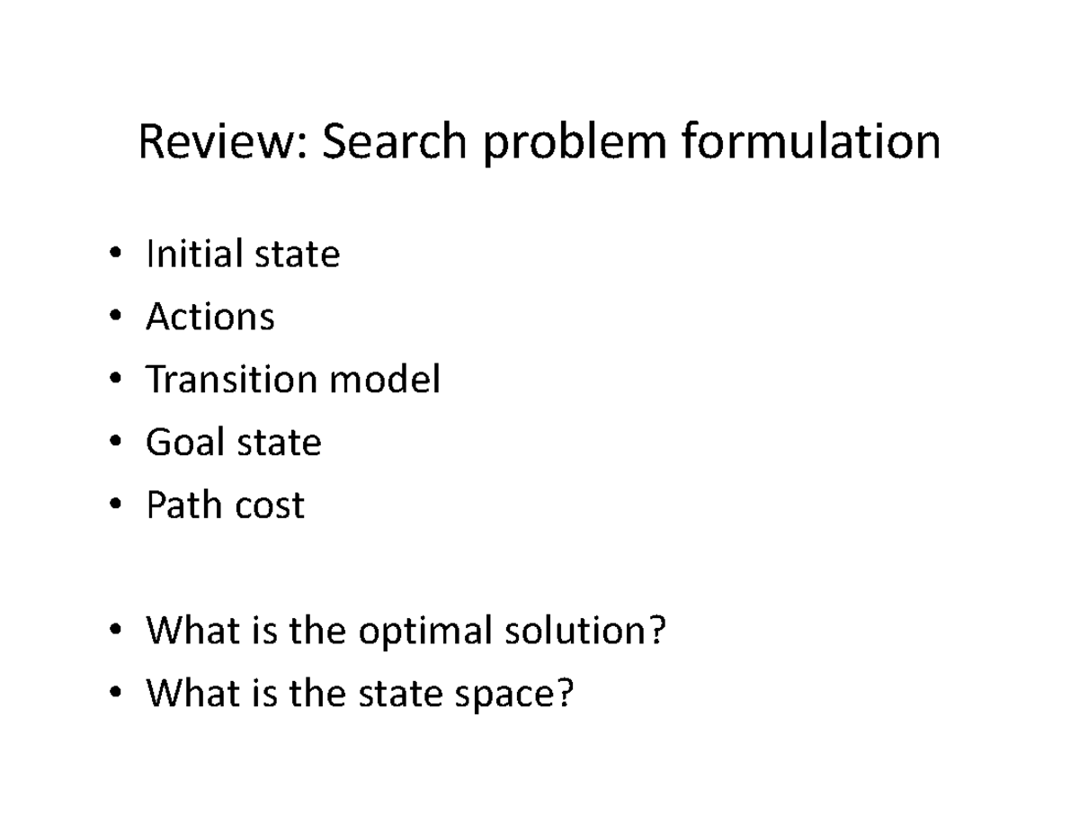 3-BFS, DFS-23-01-2024 - Review: Search problem formulationReview ...