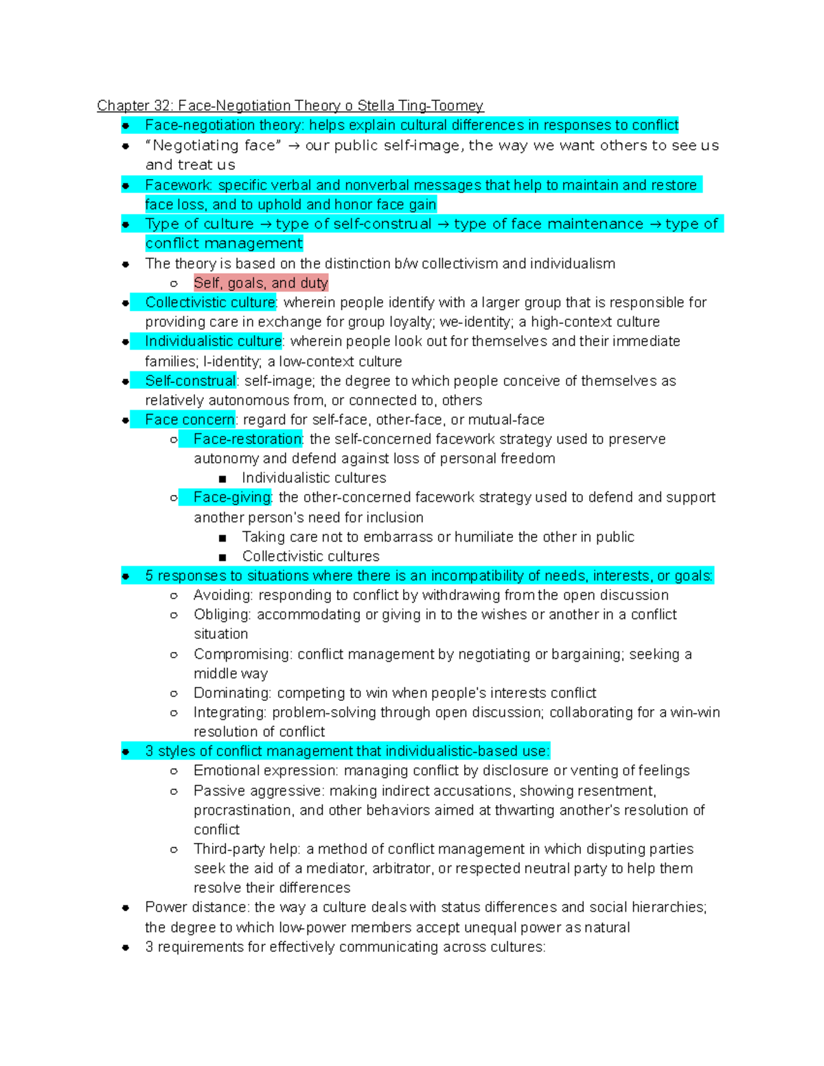 Module 16 Face Negotiation Theory - Chapter 32: Face-Negotiation Theory ...