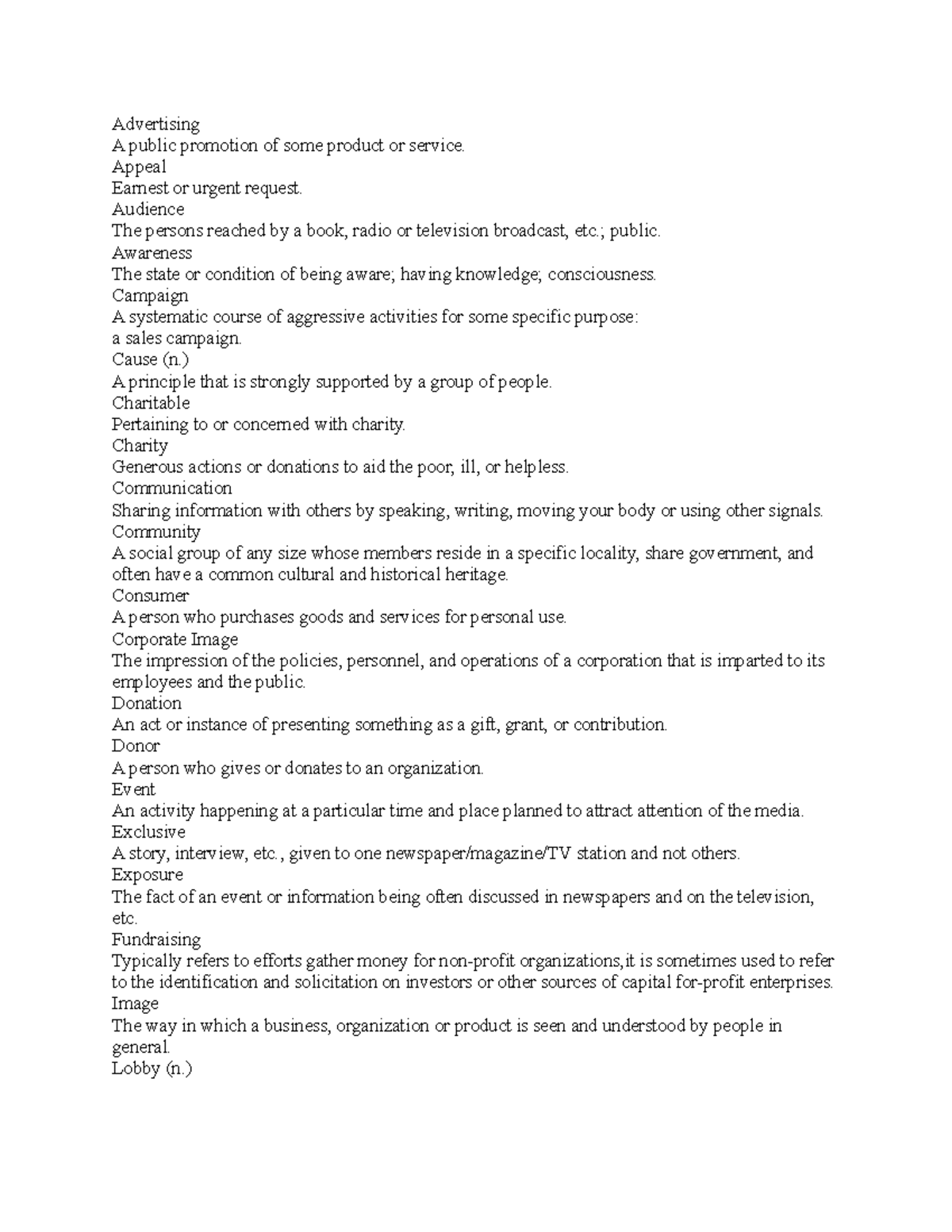 Ad 2 - notes - Advertising A public promotion of some product or ...
