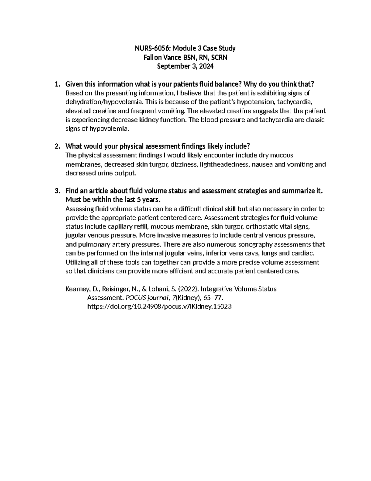 NURS6056 Module 3 Case Study - NURS-6056: Module 3 Case Study Fallon ...